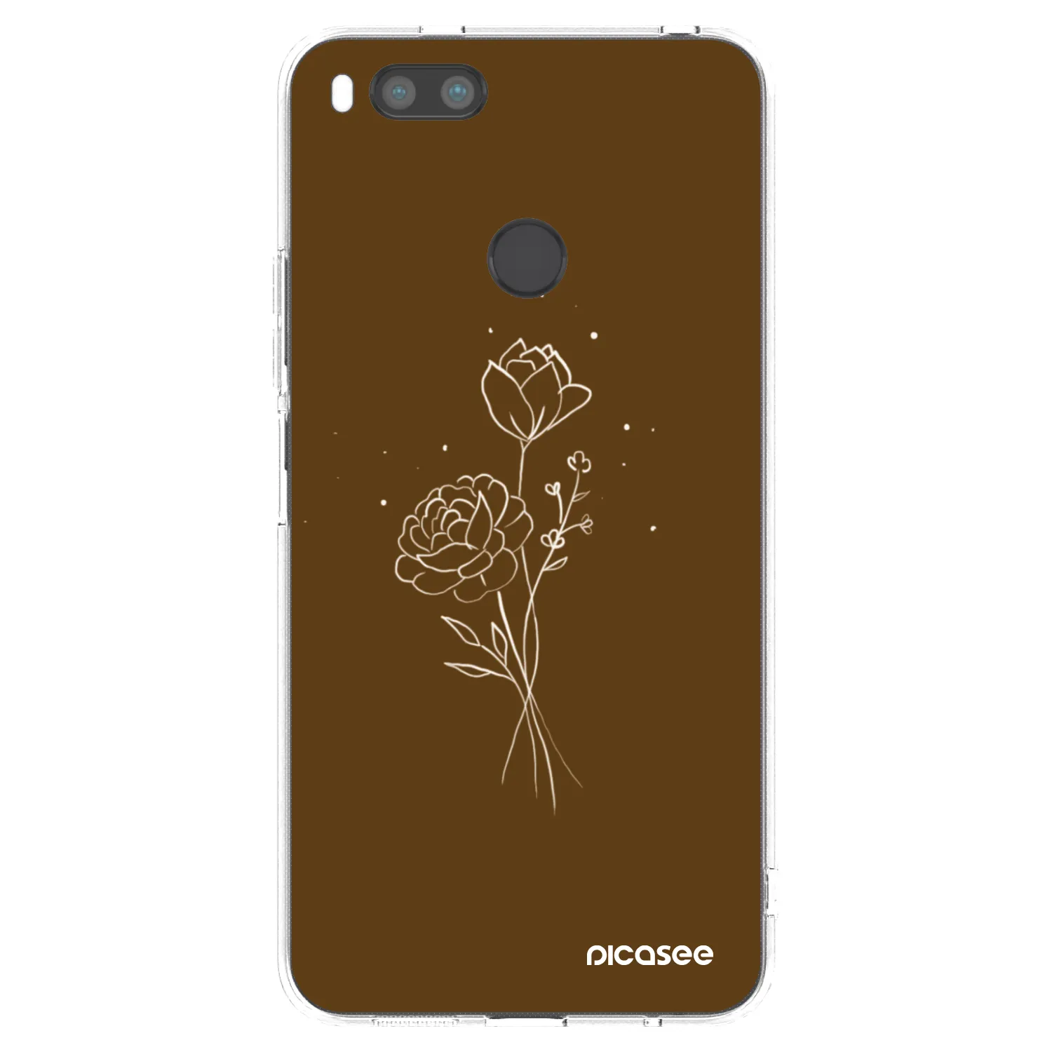 Picasee husă transparentă din silicon pentru Xiaomi Mi A1 Global - Brown flowers