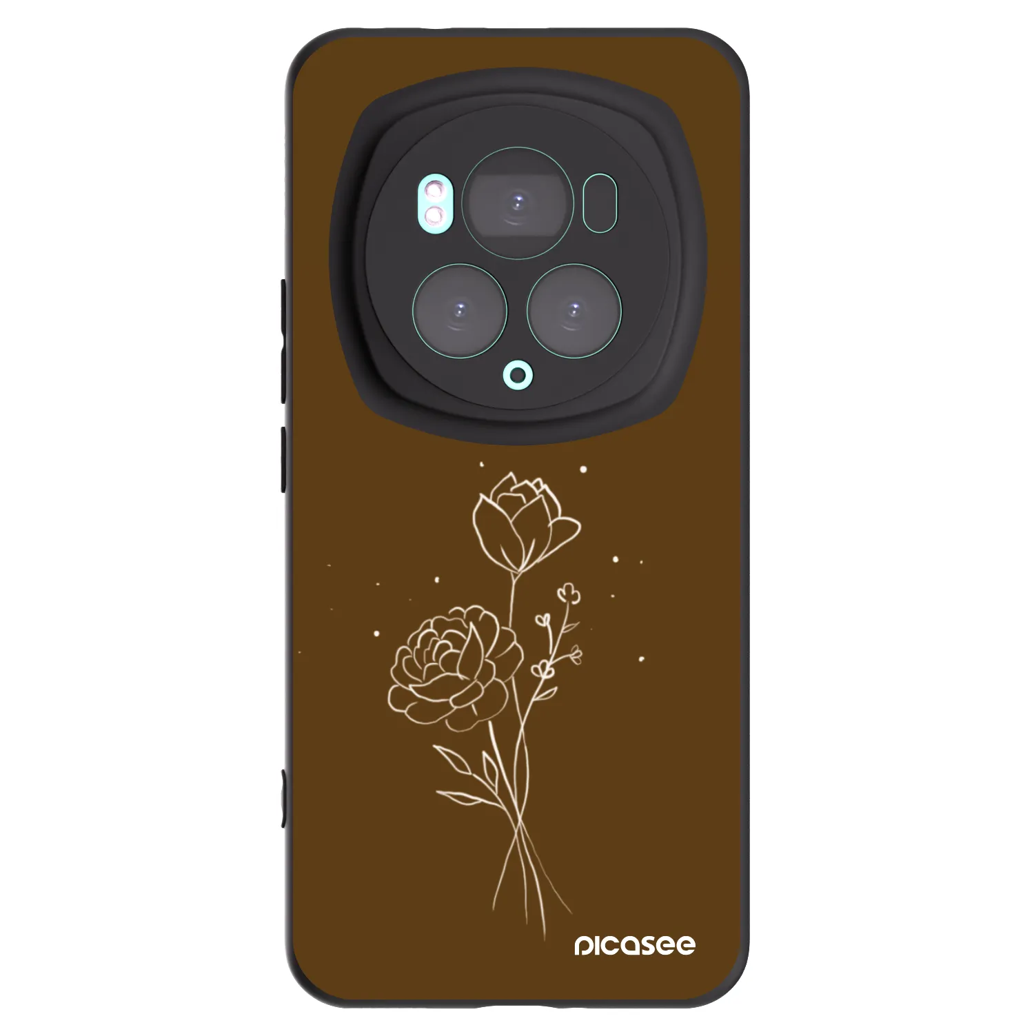 Picasee husă neagră din silicon pentru Honor Magic6 Pro - Brown flowers