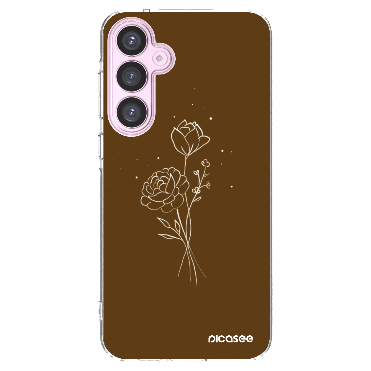 Picasee husă transparentă din silicon pentru Samsung Galaxy A55 5G A556B - Brown flowers