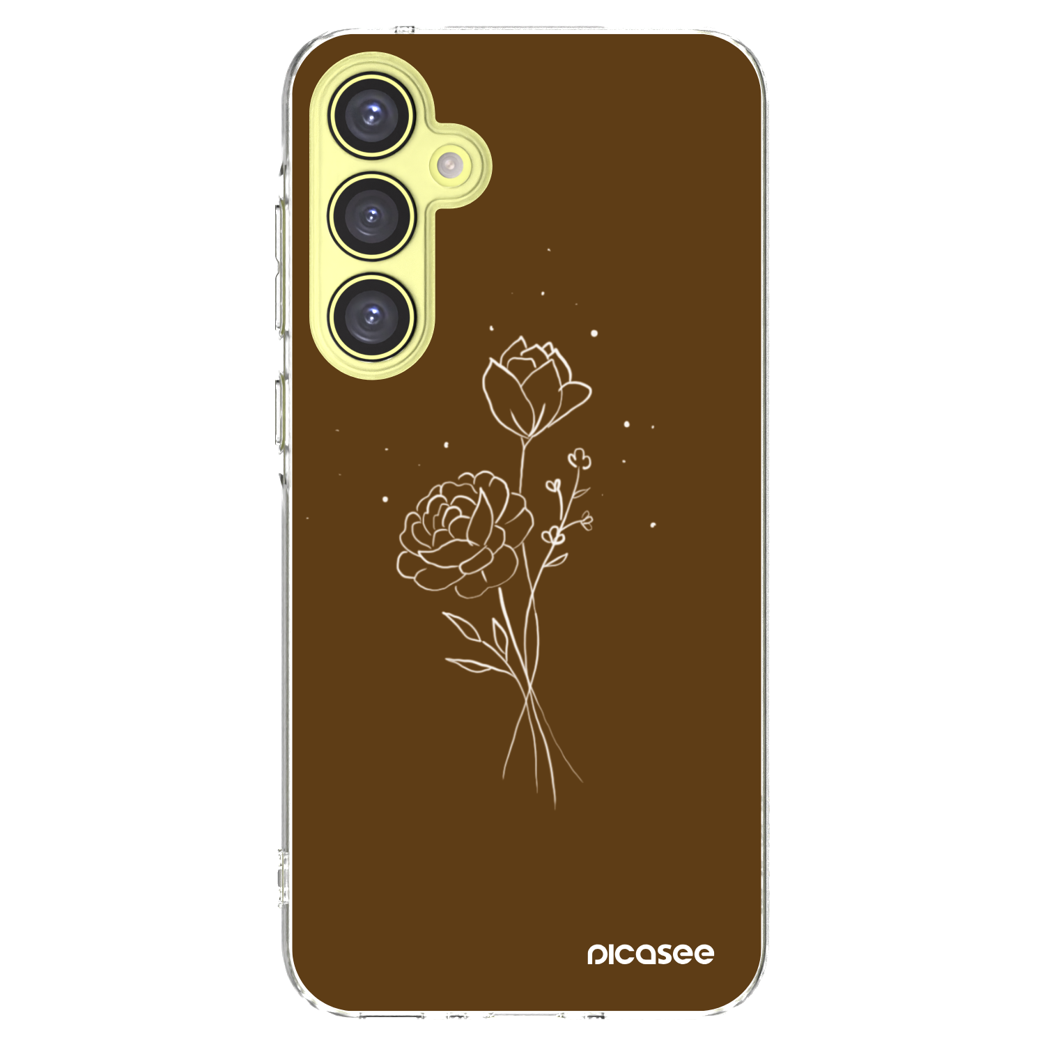 Picasee husă transparentă din silicon pentru Samsung Galaxy A35 5G A356B - Brown flowers