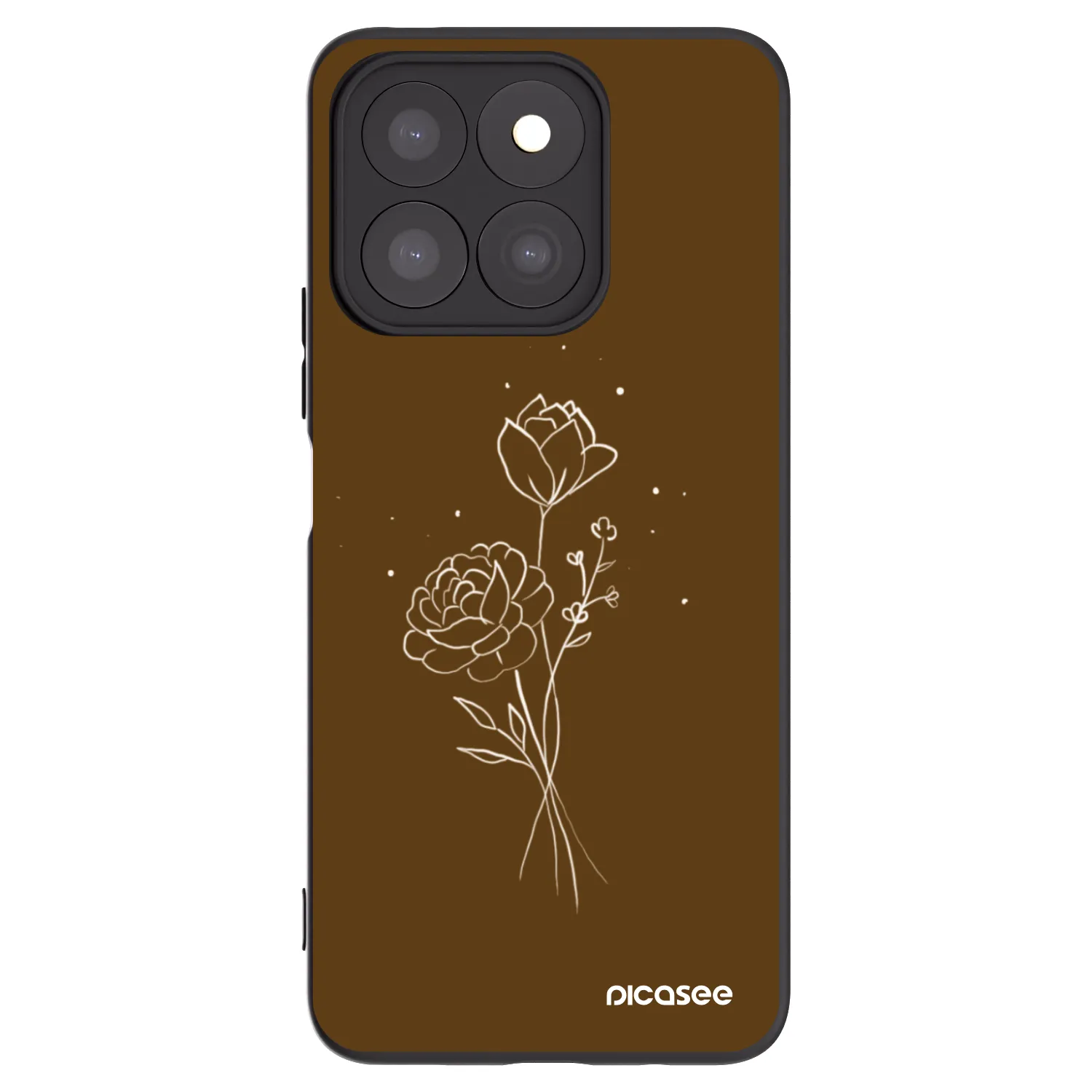 Picasee husă neagră din silicon pentru Honor X8b - Brown flowers