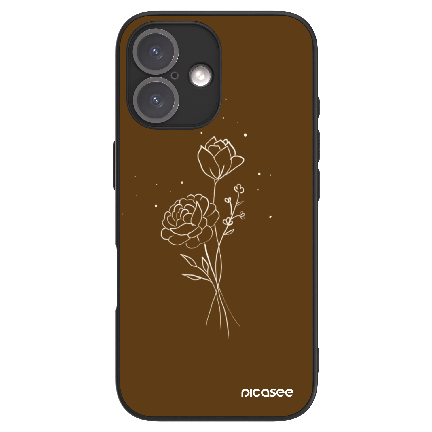 Picasee ULTIMATE CASE MagSafe pentru Apple iPhone 16 - Brown flowers