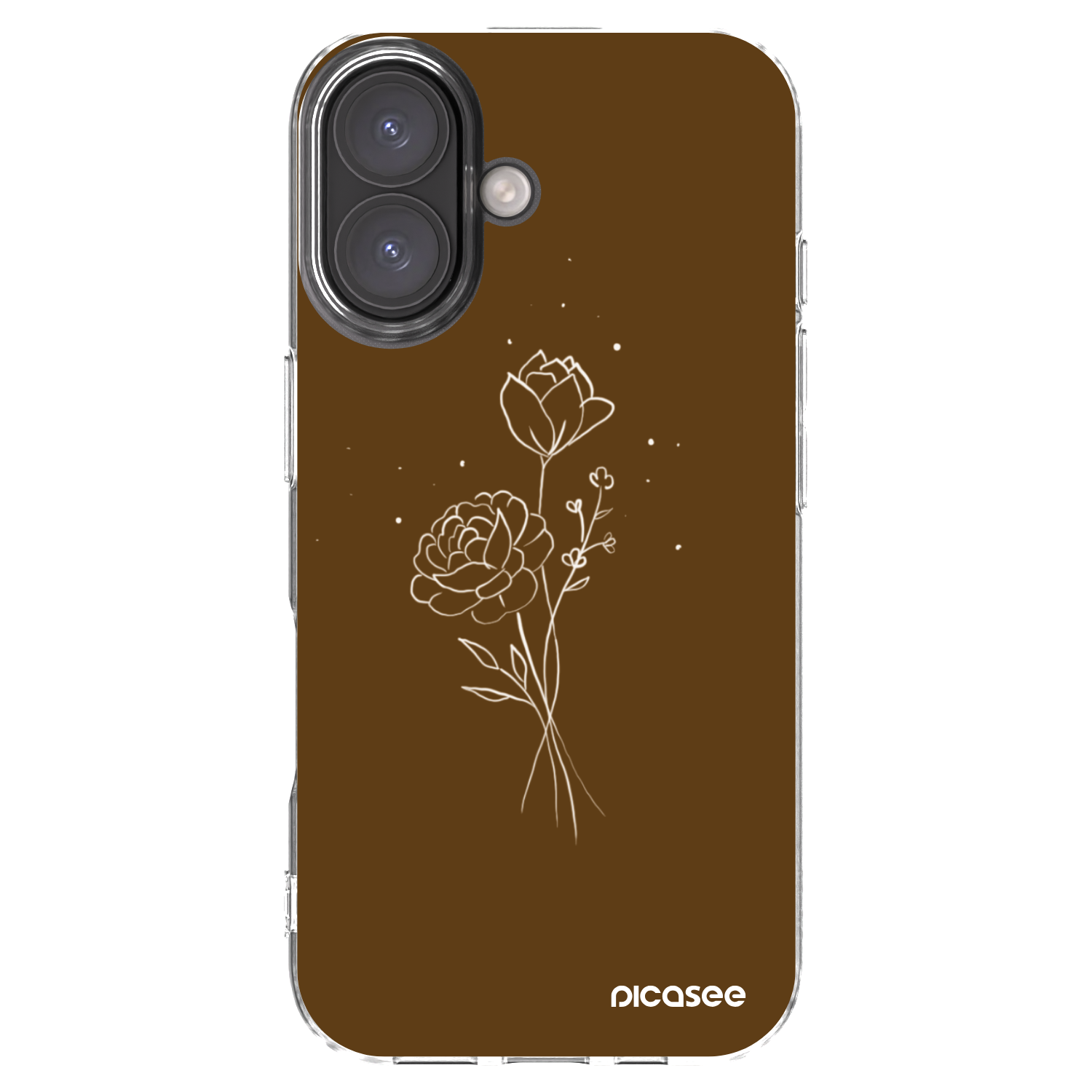 Picasee husă transparentă din silicon pentru Apple iPhone 16 - Brown flowers