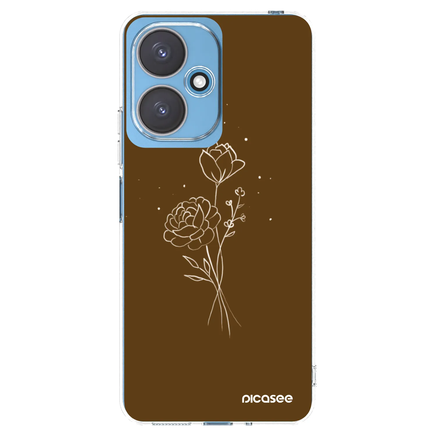 Picasee husă transparentă din silicon pentru Xiaomi Redmi 13C 5G - Brown flowers