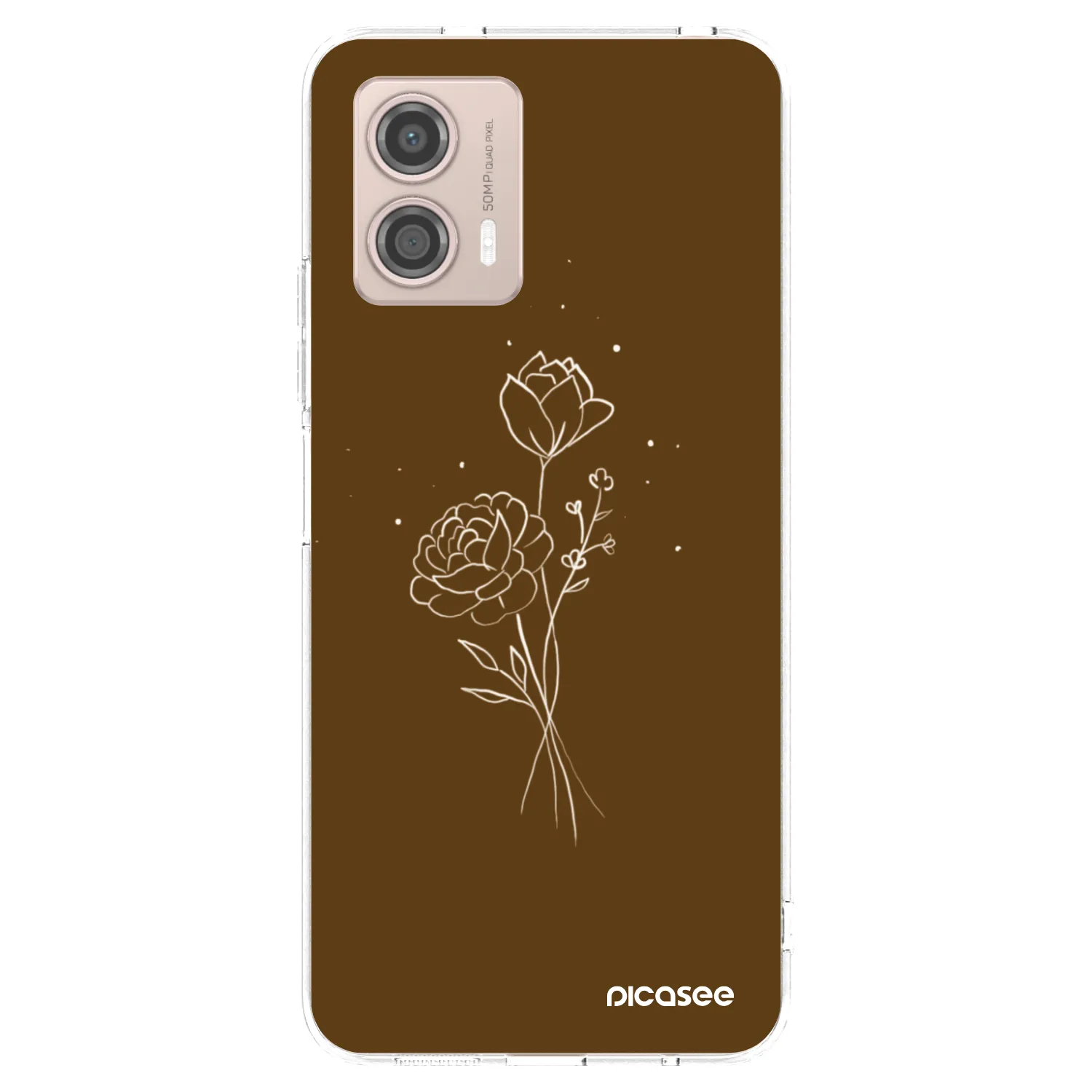 Picasee husă transparentă din silicon pentru Motorola Moto G53 5G - Brown flowers