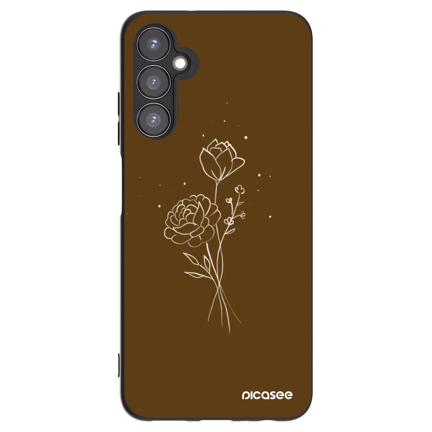 Picasee husă neagră din silicon pentru Samsung Galaxy A05s A057G - Brown flowers