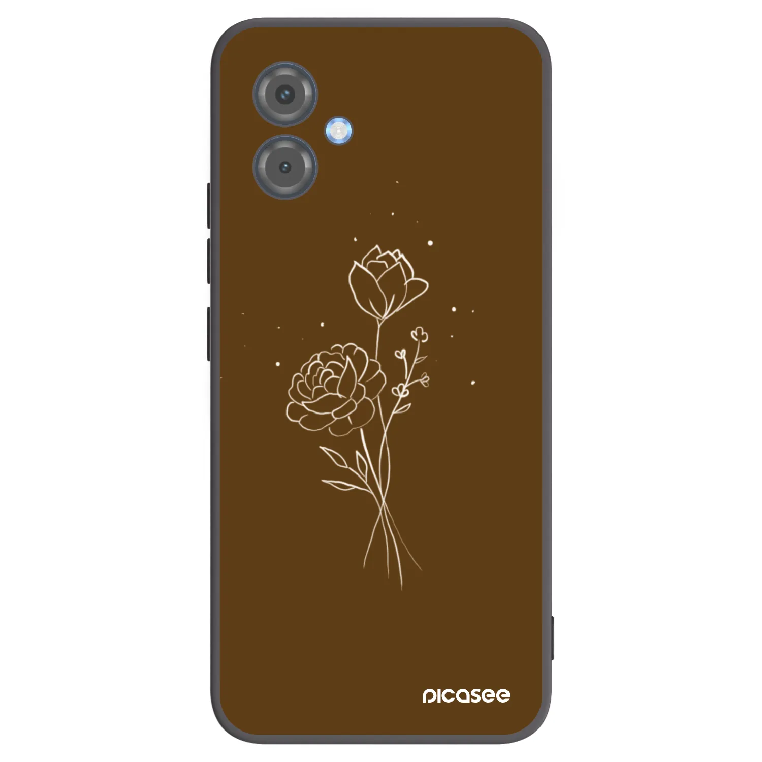 Picasee husă neagră din silicon pentru Motorola Moto G14 - Brown flowers