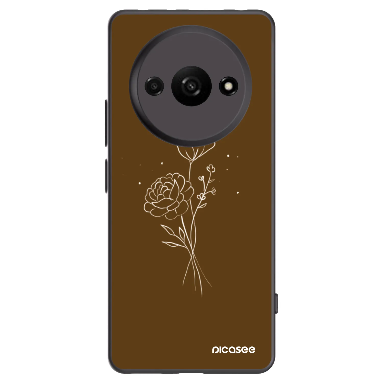 Picasee husă neagră din silicon pentru Xiaomi Redmi A3 - Brown flowers