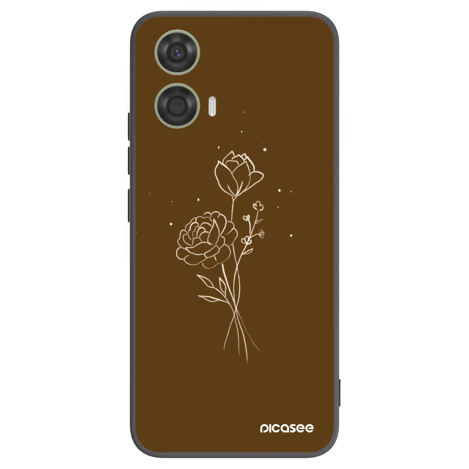 Picasee husă neagră din silicon pentru Motorola Moto G24 - Brown flowers