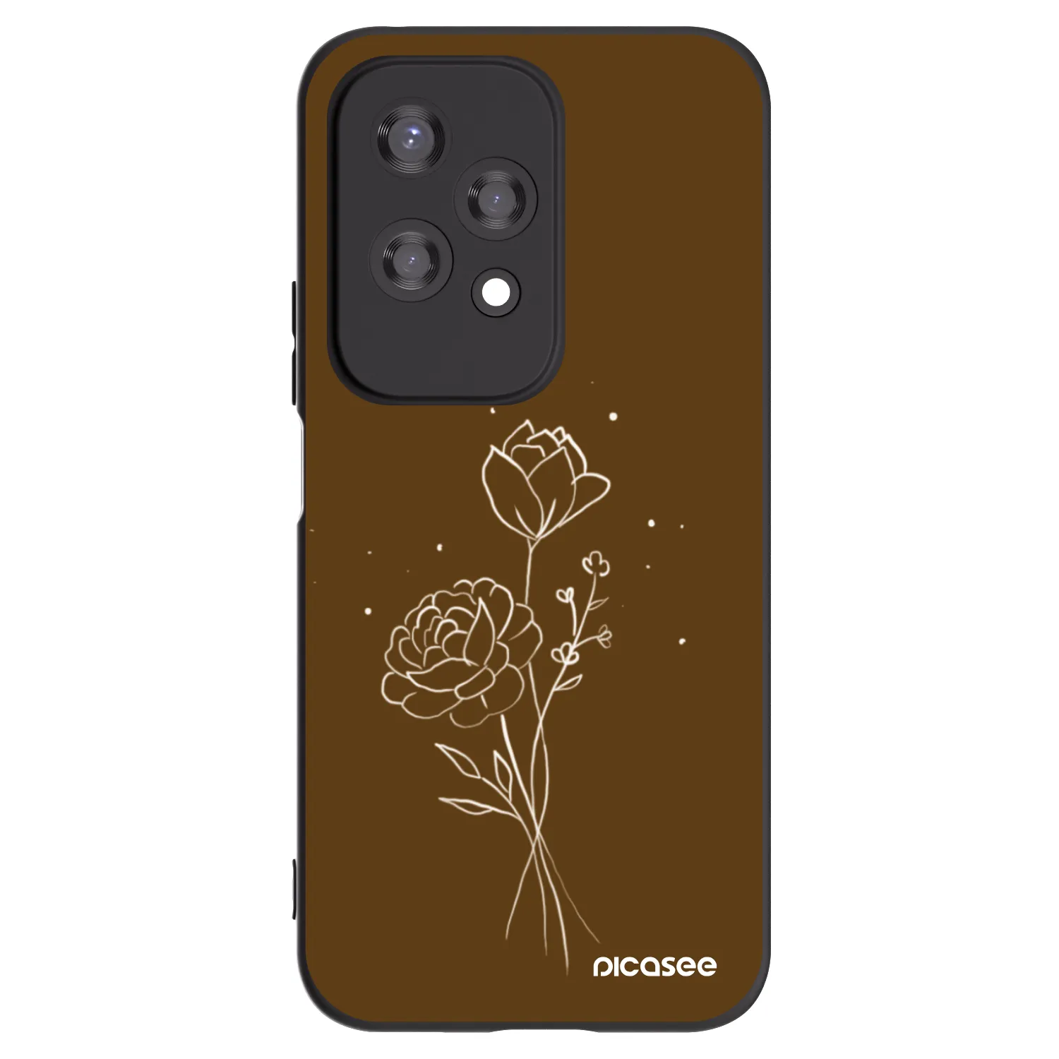 Picasee husă neagră din silicon pentru Honor 200 Lite - Brown flowers