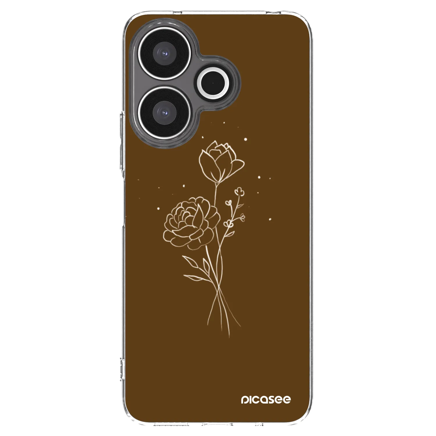 Picasee husă transparentă din silicon pentru Xiaomi Redmi 13 4G - Brown flowers
