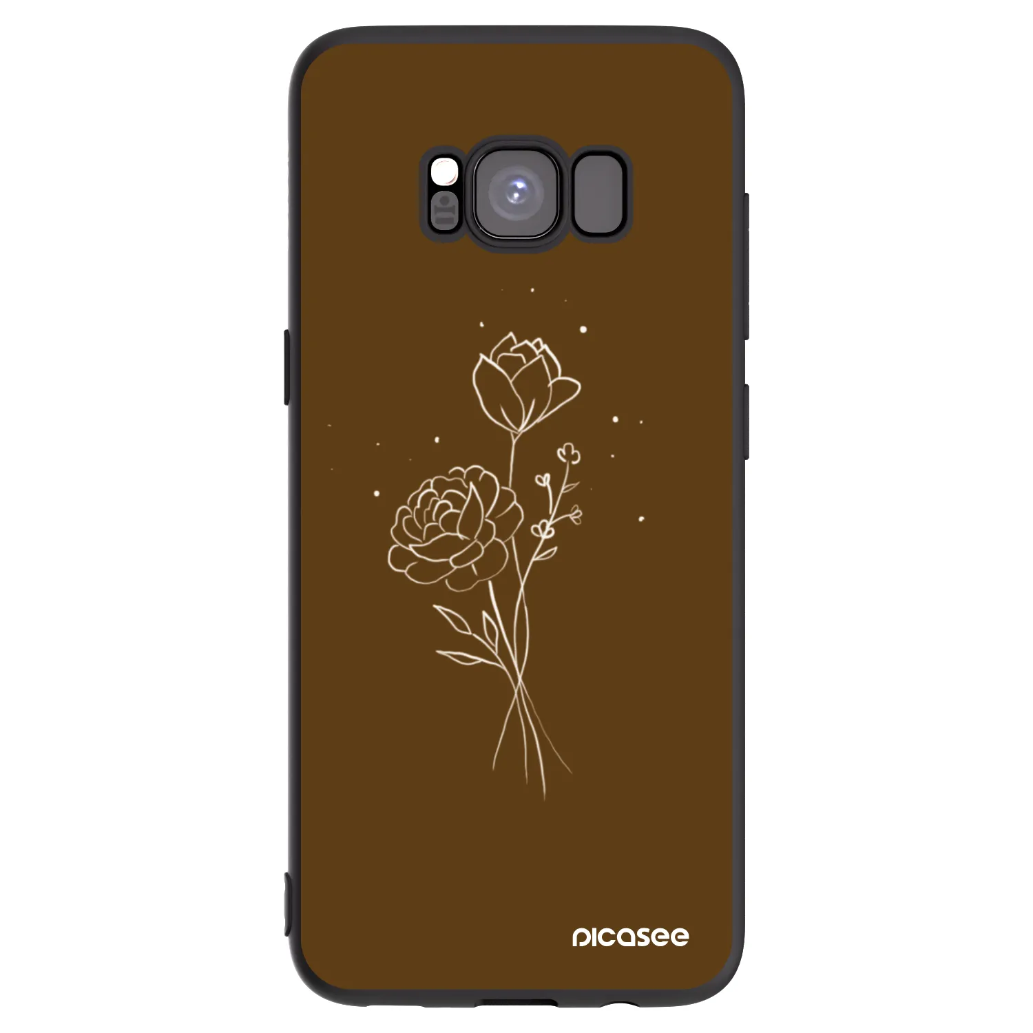 Picasee husă neagră din silicon pentru Samsung Galaxy S8 G950F - Brown flowers