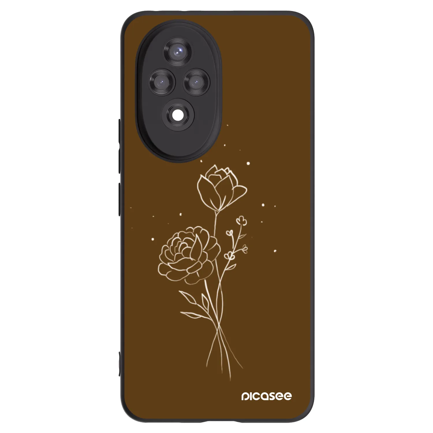 Picasee husă neagră din silicon pentru Honor 200 5G - Brown flowers