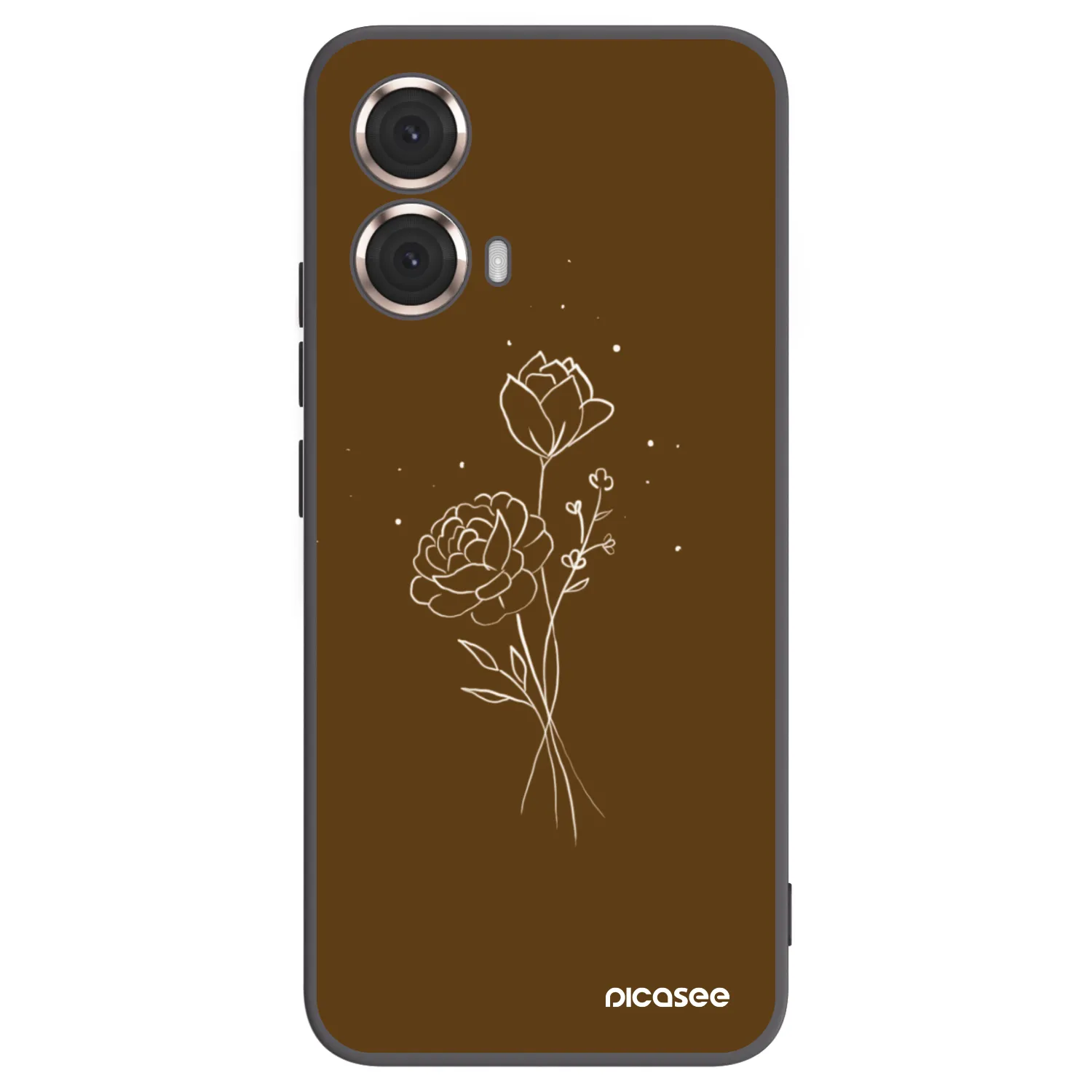 Picasee husă neagră din silicon pentru Motorola Moto G85 - Brown flowers