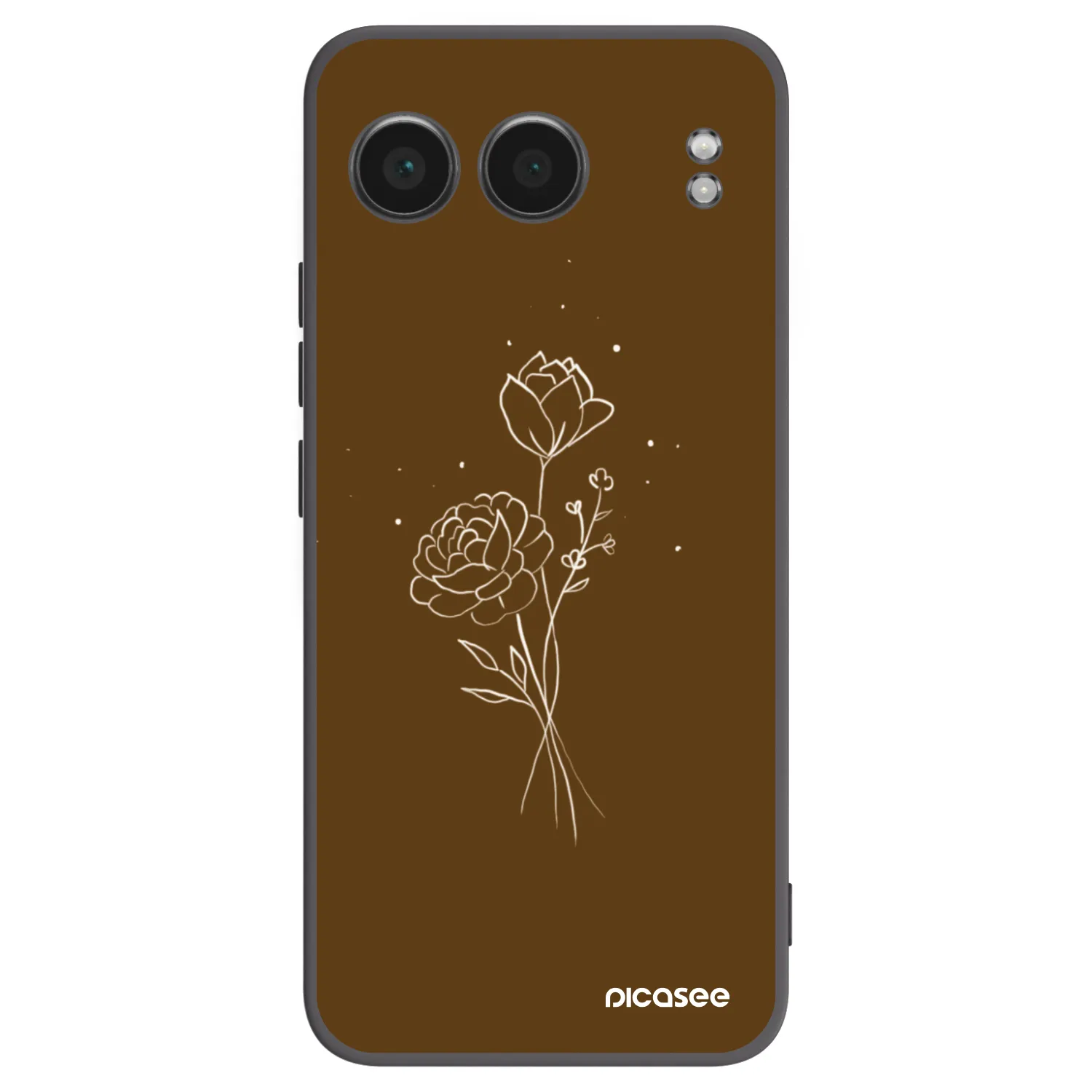 Picasee husă neagră din silicon pentru OnePlus Nord 4 - Brown flowers