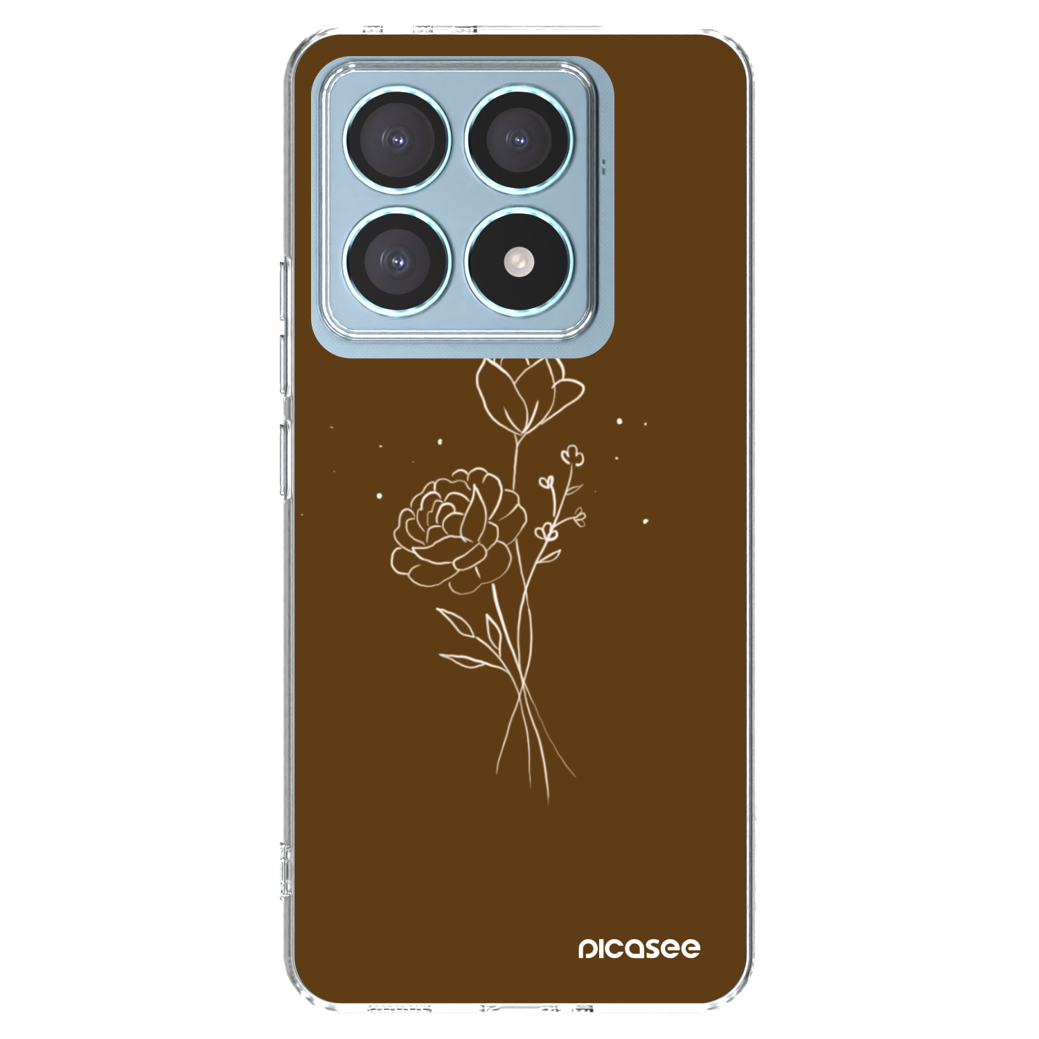 Picasee husă transparentă din silicon pentru Xiaomi 14T Pro - Brown flowers