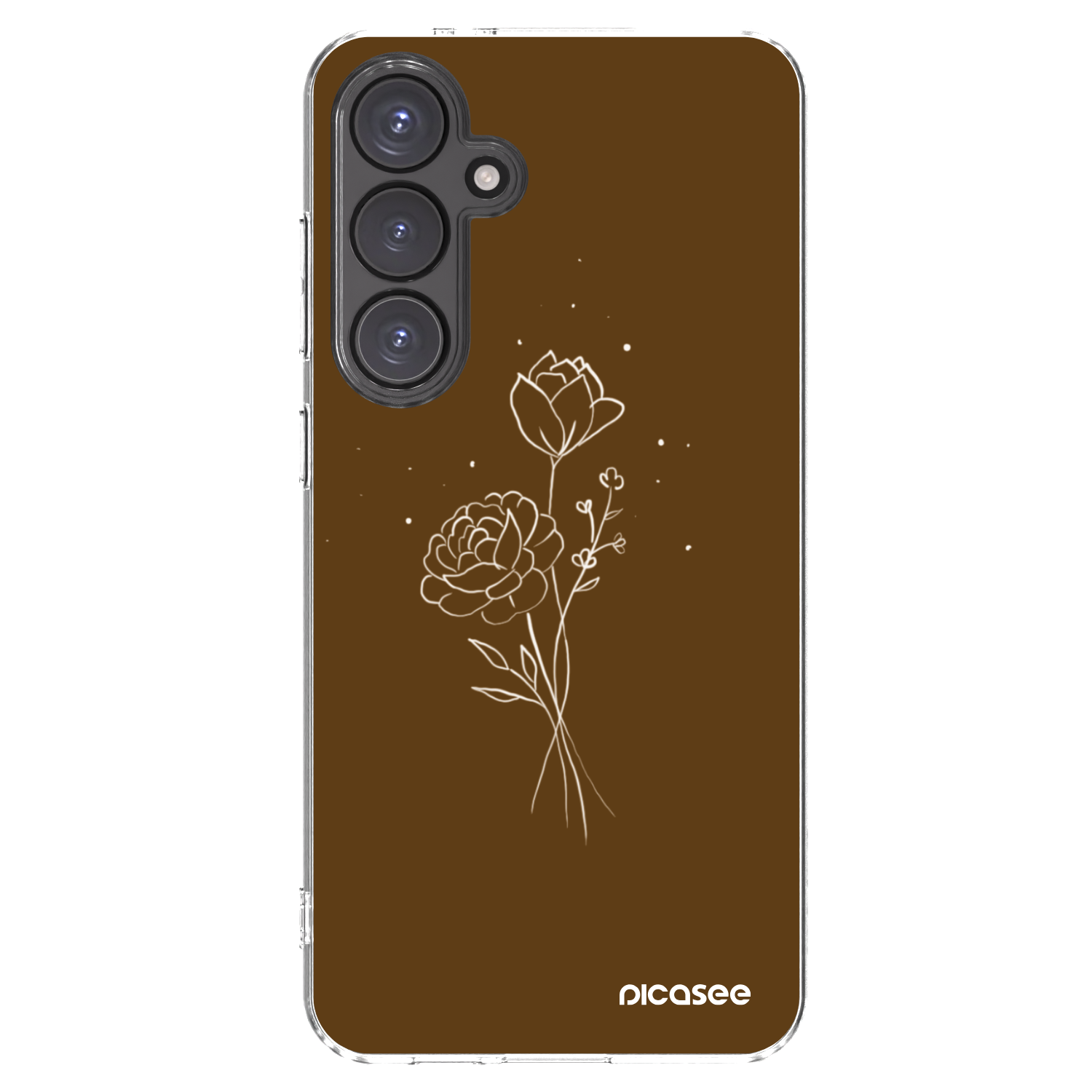Picasee husă transparentă din silicon pentru Samsung Galaxy S24 FE S721B - Brown flowers