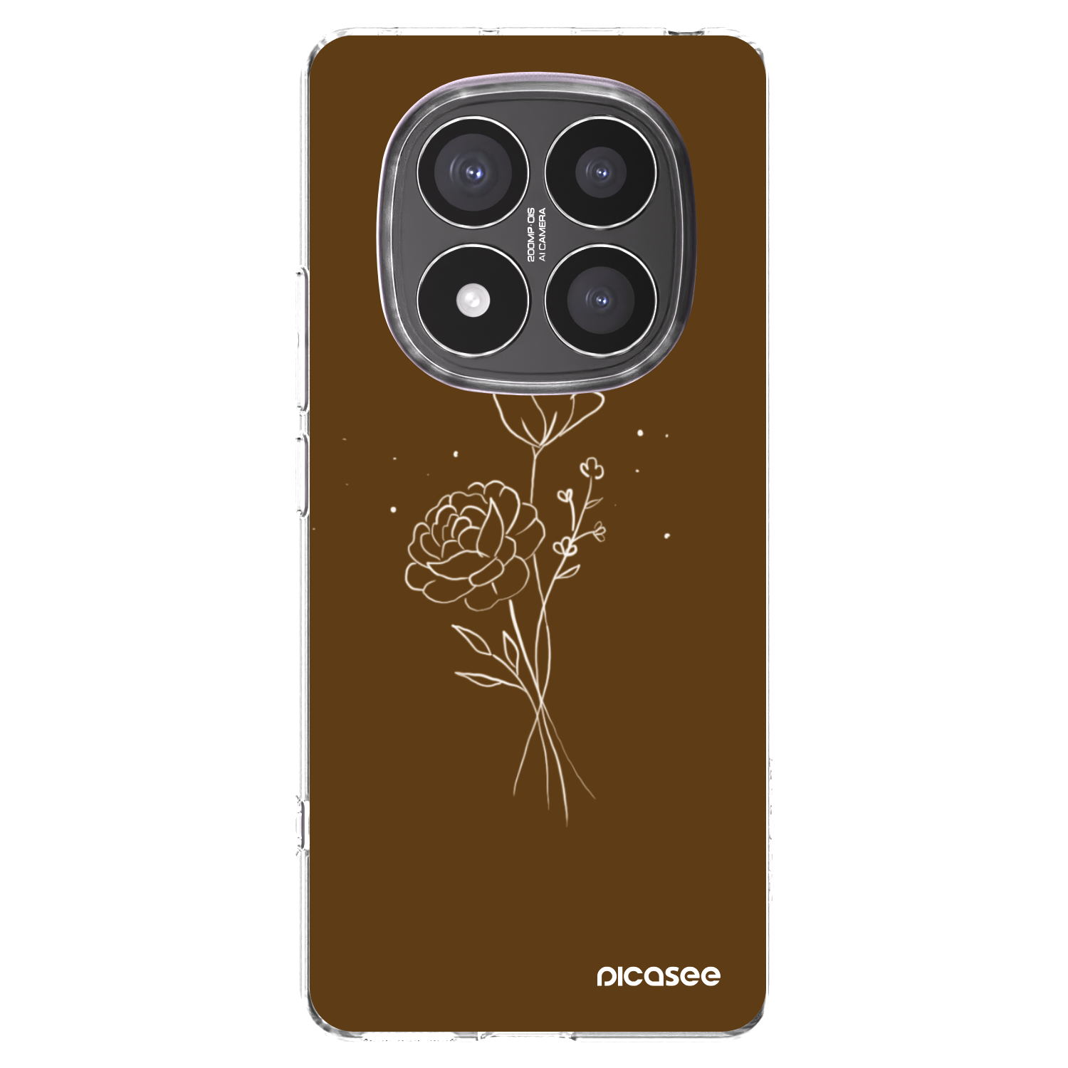 Picasee husă transparentă din silicon pentru Xiaomi Redmi Note 14 Pro+ 5G - Brown flowers