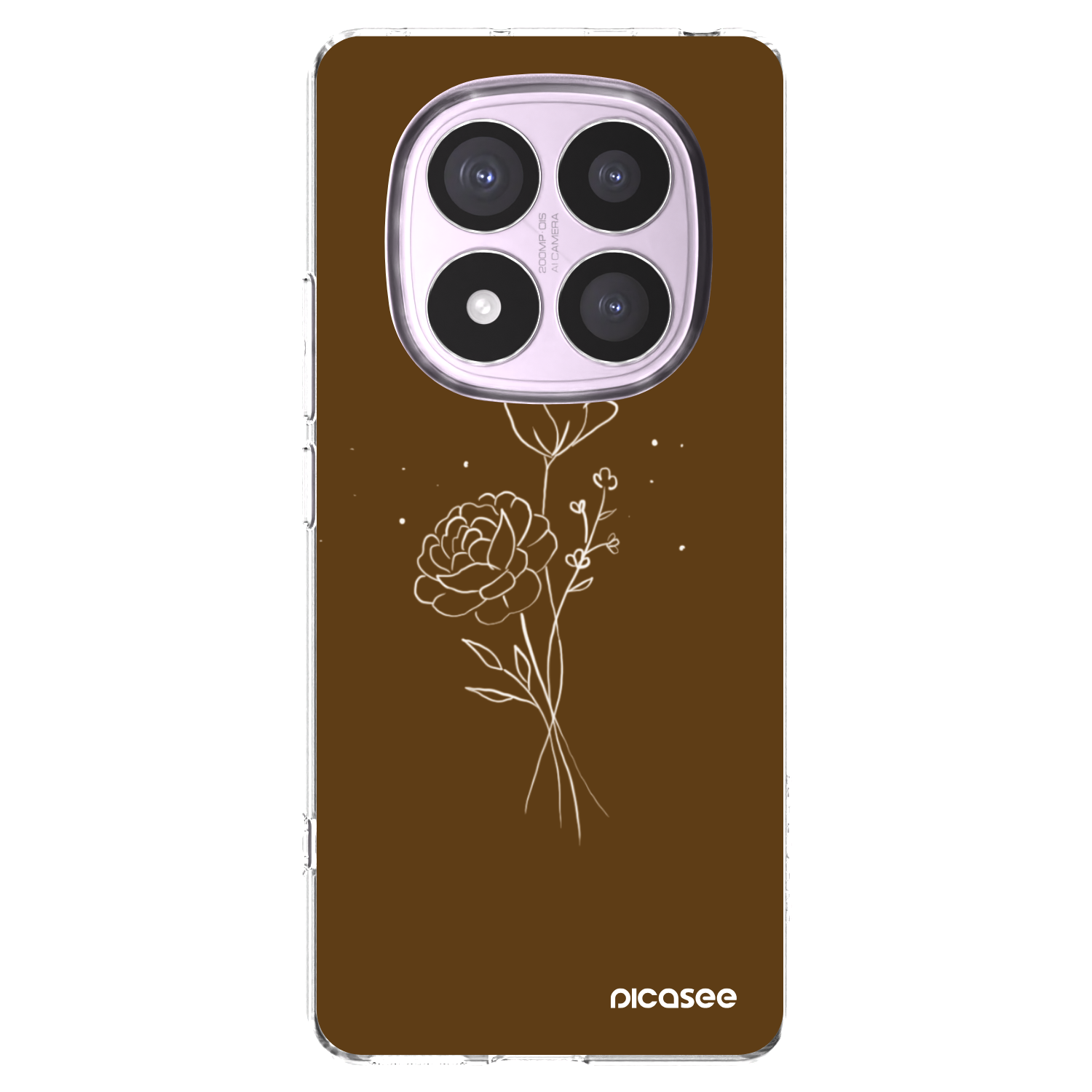 Picasee husă transparentă din silicon pentru Xiaomi Redmi Note 14 Pro 5G - Brown flowers