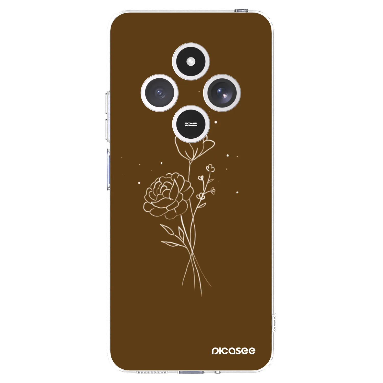 Picasee husă transparentă din silicon pentru Xiaomi Redmi 14C - Brown flowers