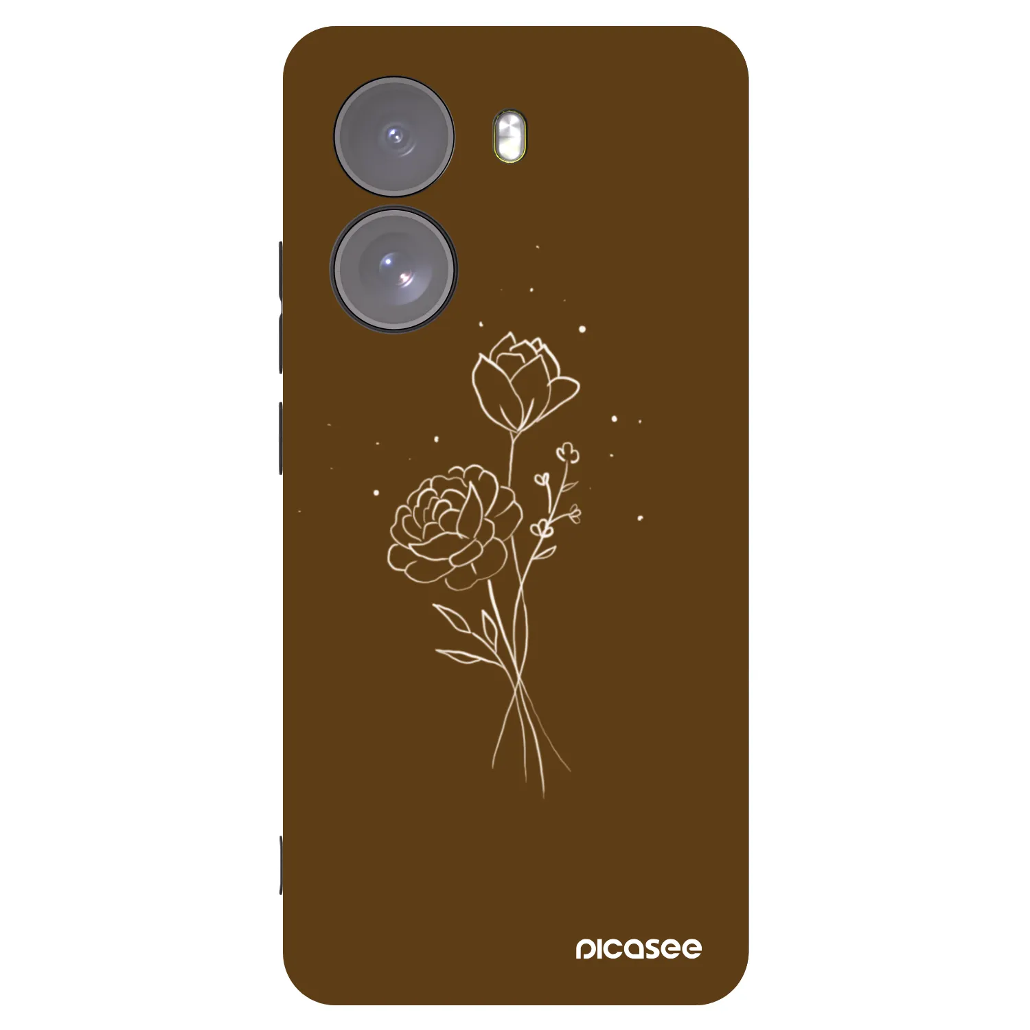 Picasee husă neagră din silicon pentru Xiaomi Poco X7 - Brown flowers