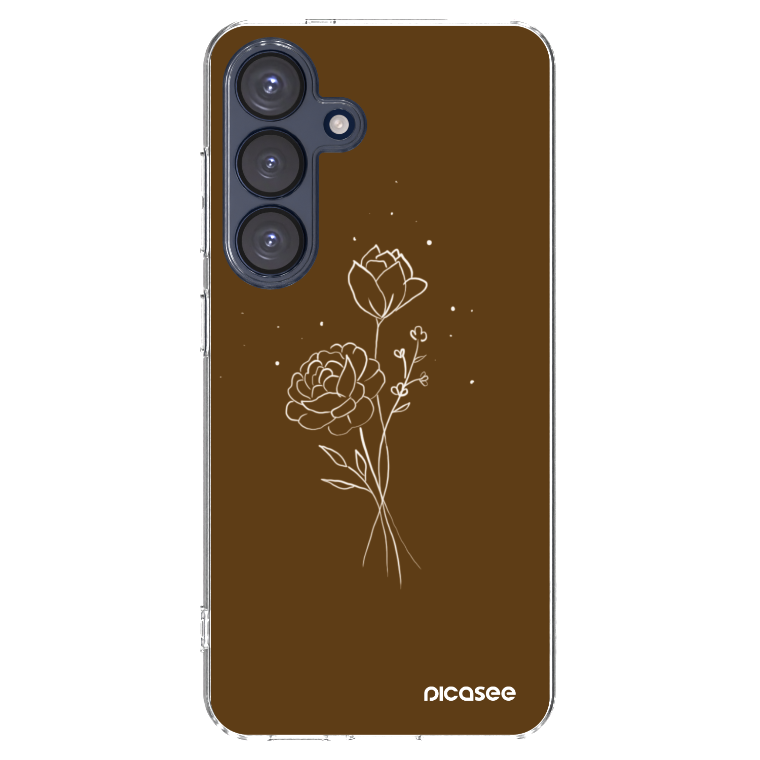 Picasee husă transparentă din silicon pentru Samsung Galaxy S25 5G - Brown flowers