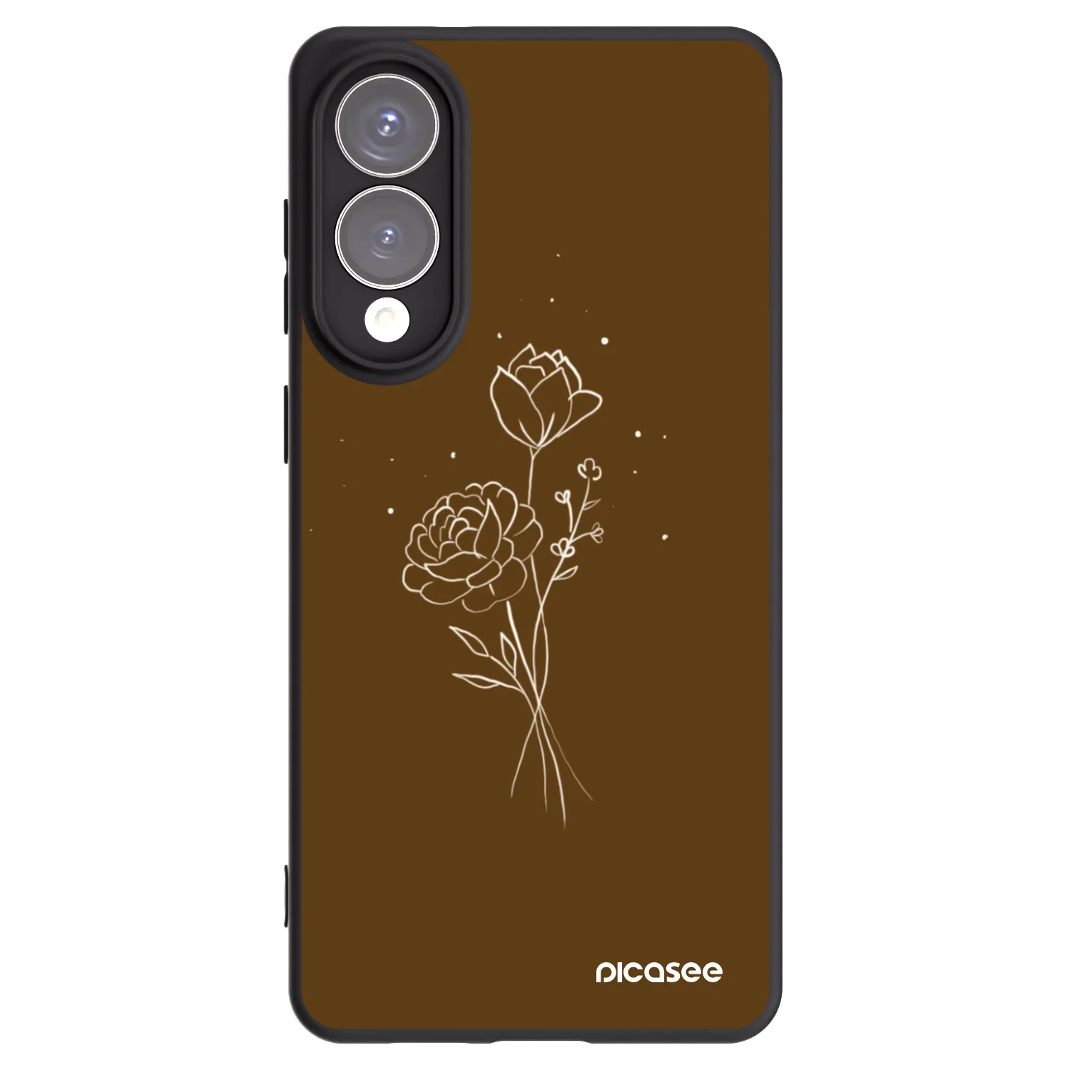 Picasee husă neagră din silicon pentru Samsung Galaxy S25 Edge 5G - Brown flowers