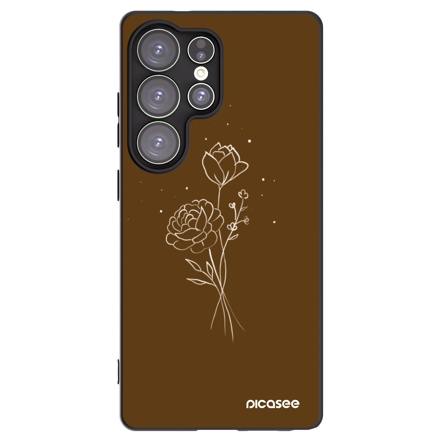 Picasee husă neagră din silicon pentru Samsung Galaxy S25 Ultra 5G - Brown flowers