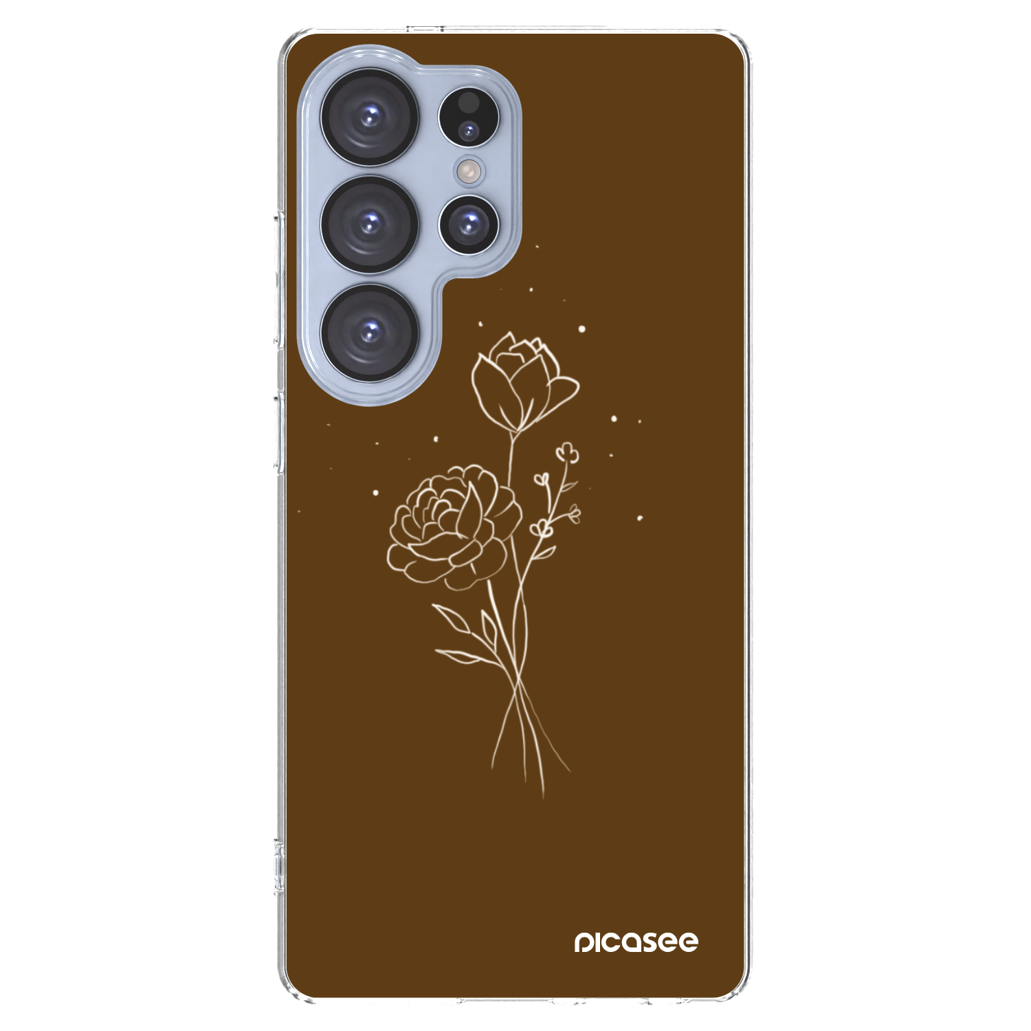Picasee husă transparentă din silicon pentru Samsung Galaxy S25 Ultra 5G - Brown flowers