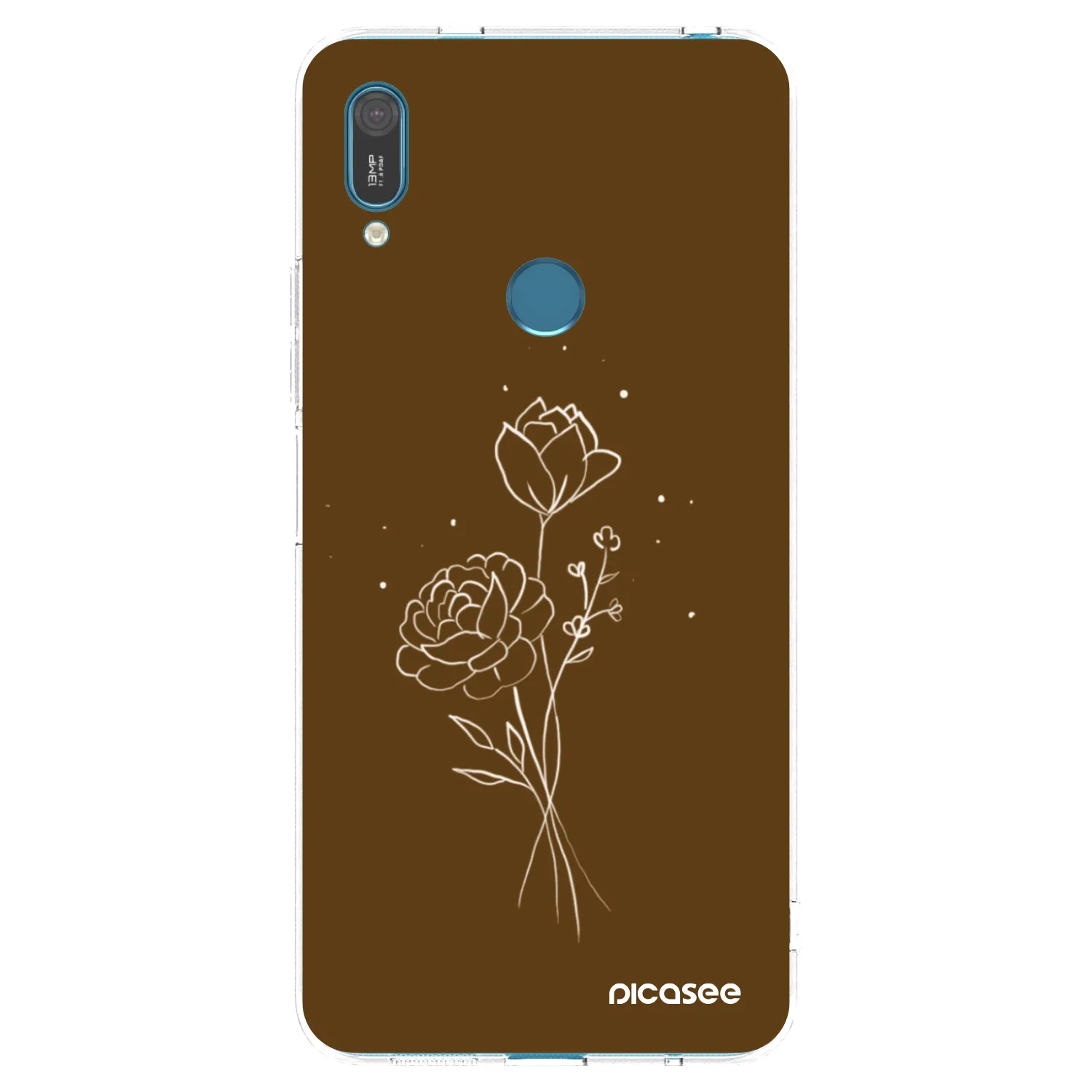 Picasee husă transparentă din silicon pentru Huawei Y7 2019 - Brown flowers