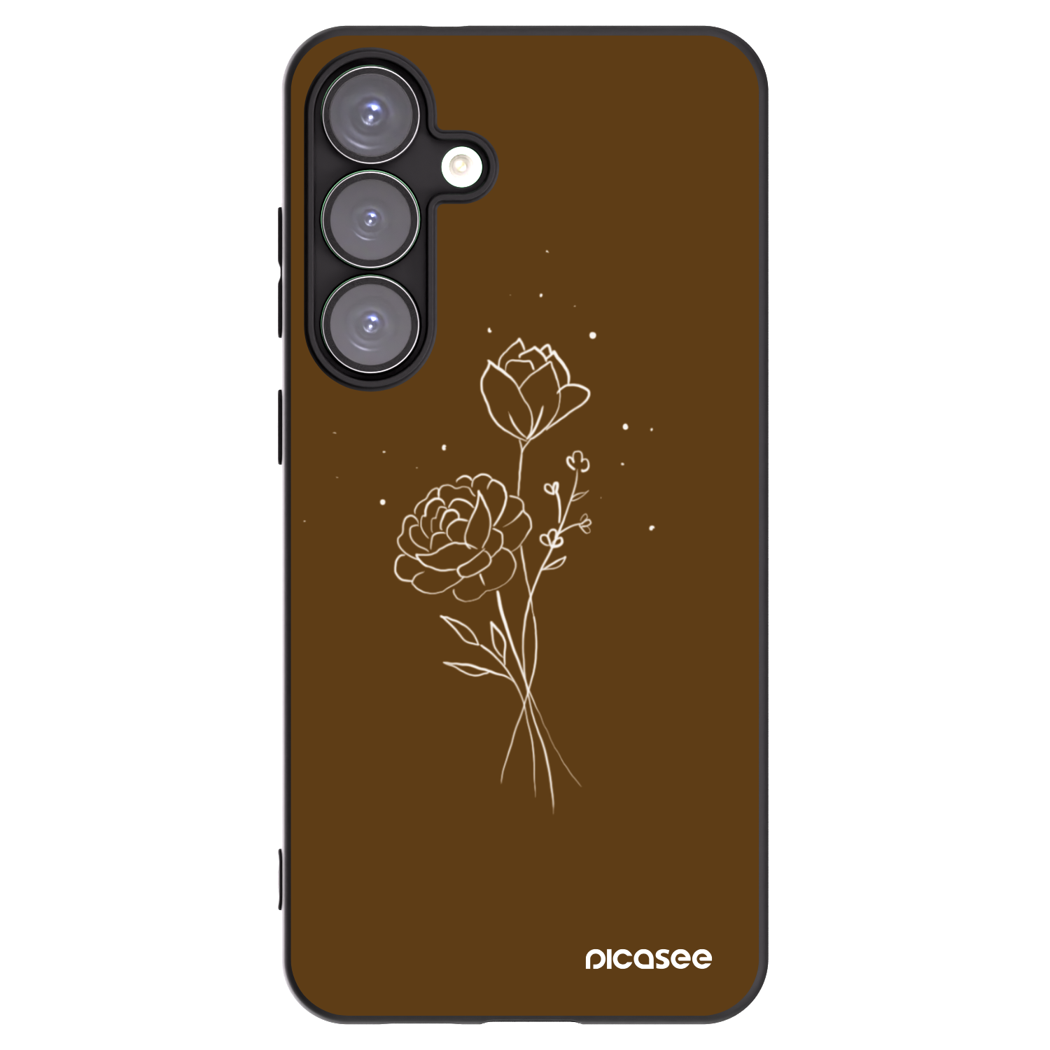 Picasee husă neagră din silicon pentru Samsung Galaxy S25+ 5G - Brown flowers