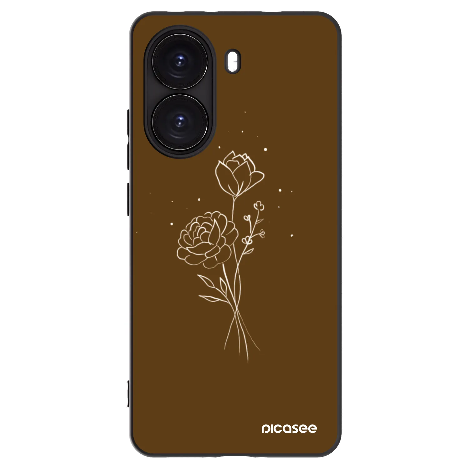 Picasee husă neagră din silicon pentru Xiaomi Poco X7 Pro 5G - Brown flowers