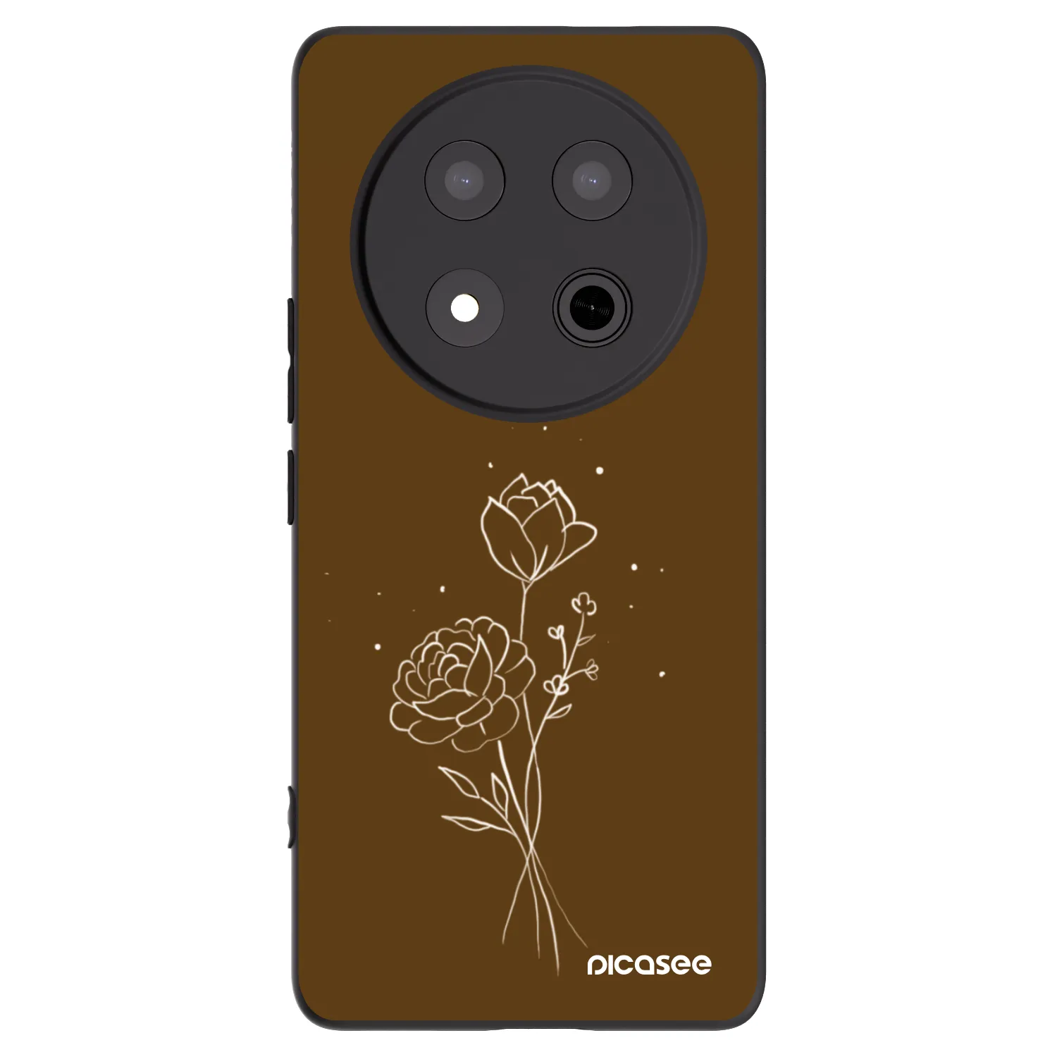 Picasee husă neagră din silicon pentru Honor Magic7 Lite 5G - Brown flowers