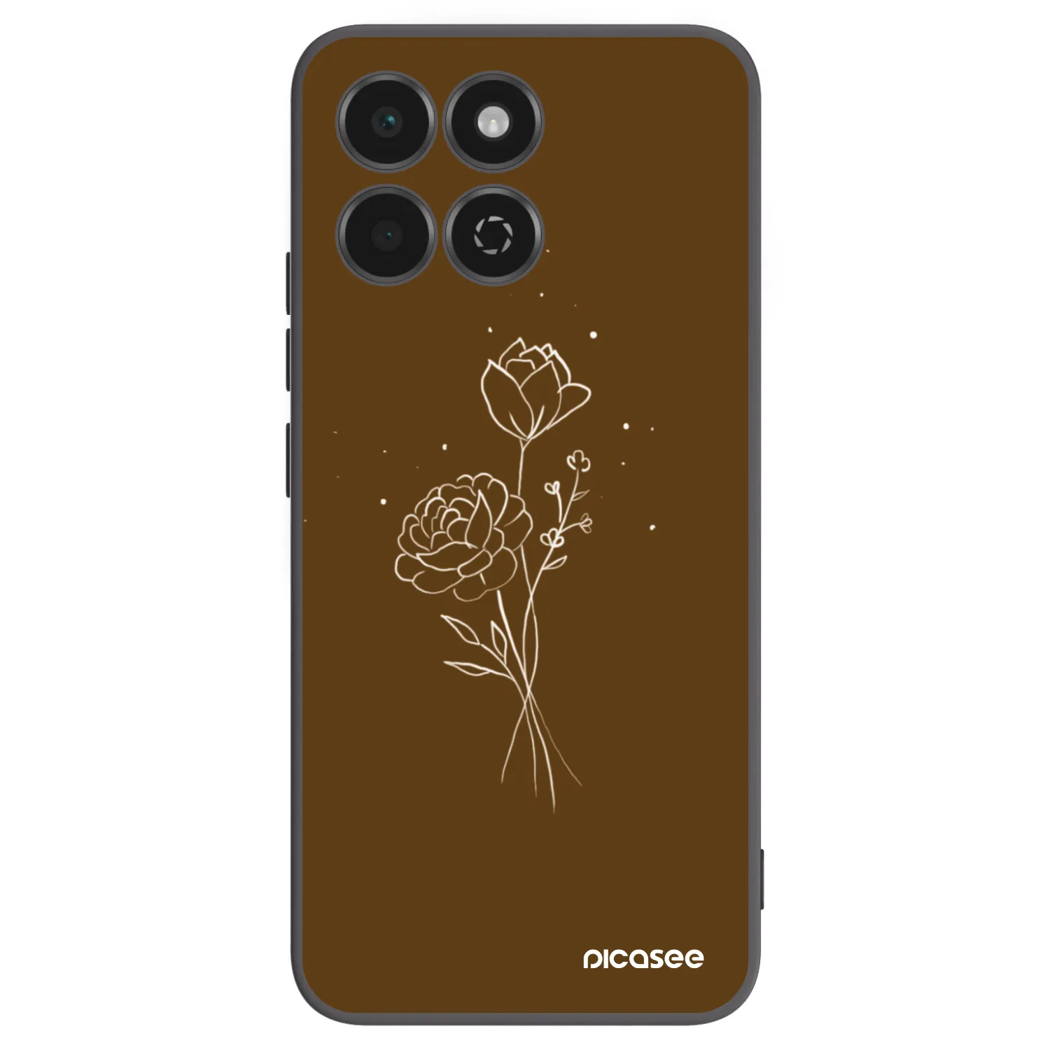 Picasee husă neagră din silicon pentru Honor 200 Smart 5G - Brown flowers