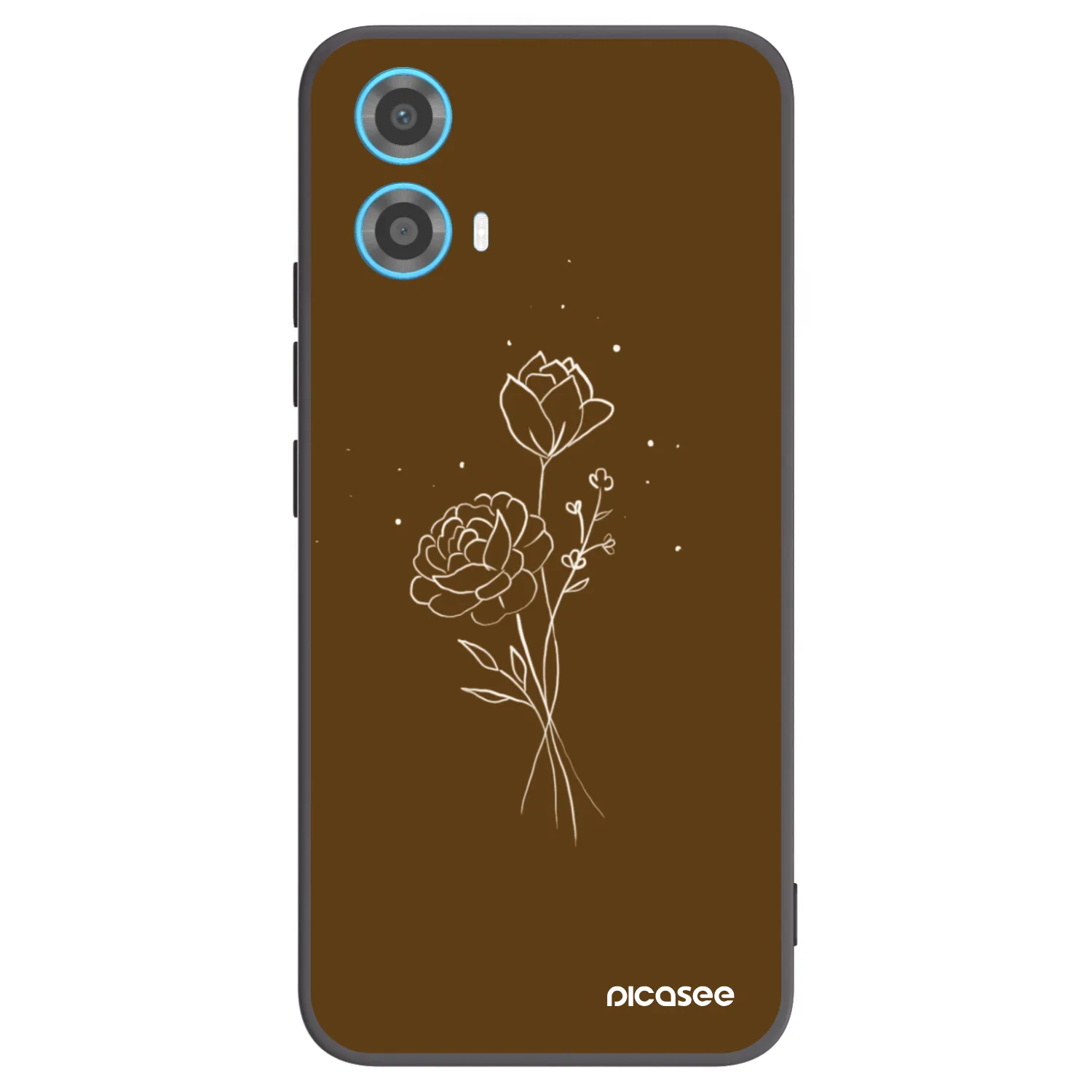 Picasee husă neagră din silicon pentru Motorola Moto G34 5G - Brown flowers