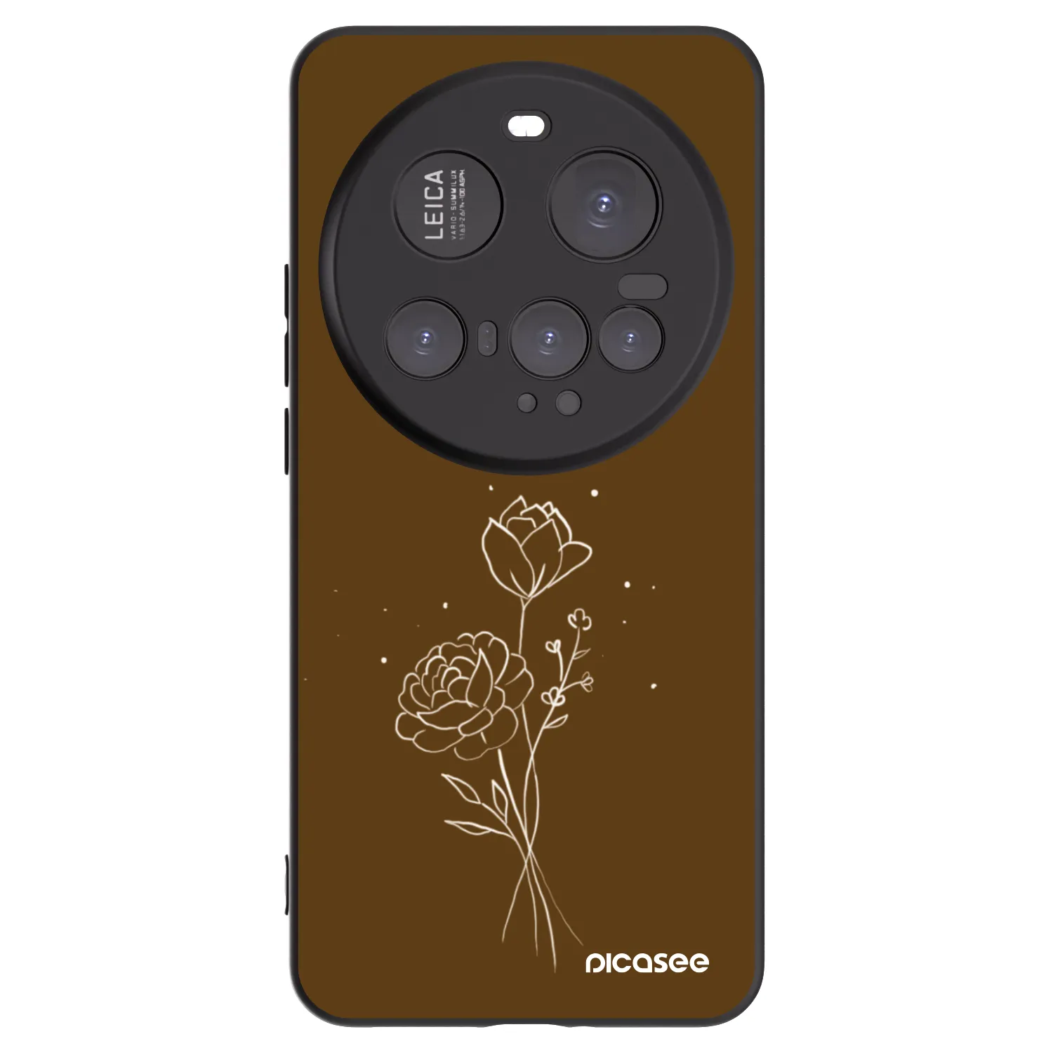 Picasee husă neagră din silicon pentru Xiaomi 15 Ultra - Brown flowers