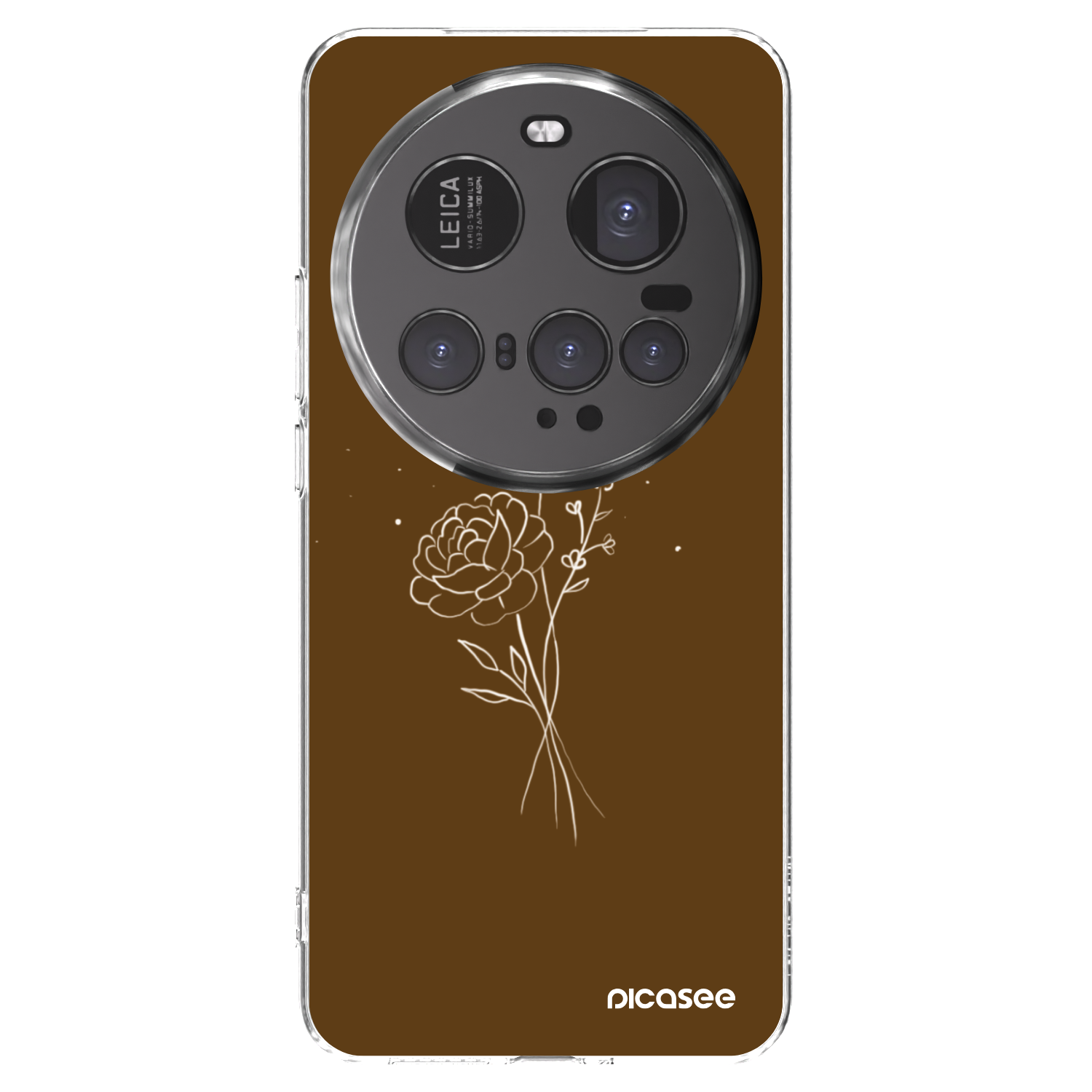 Picasee husă transparentă din silicon pentru Xiaomi 15 Ultra - Brown flowers