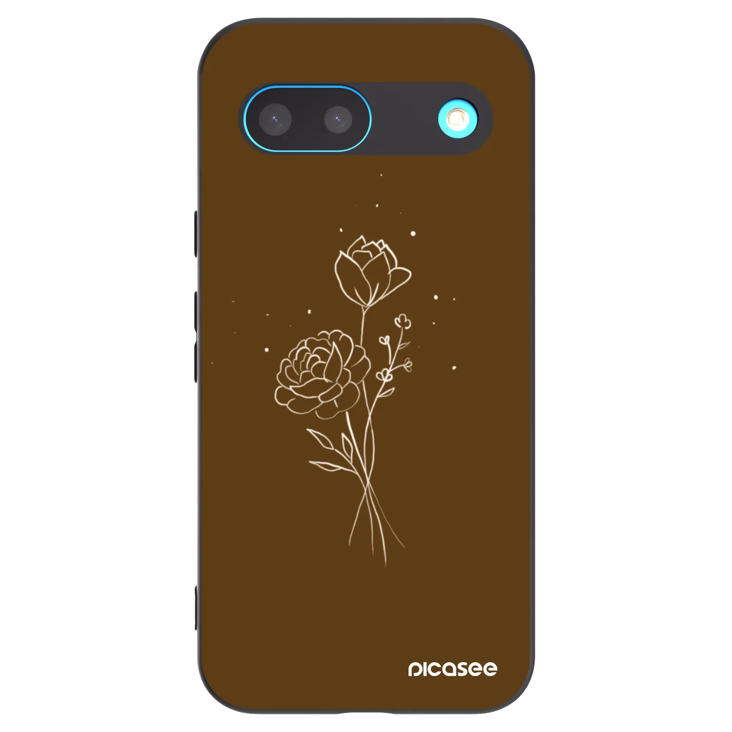 Picasee husă neagră din silicon pentru Google Pixel 8 - Brown flowers