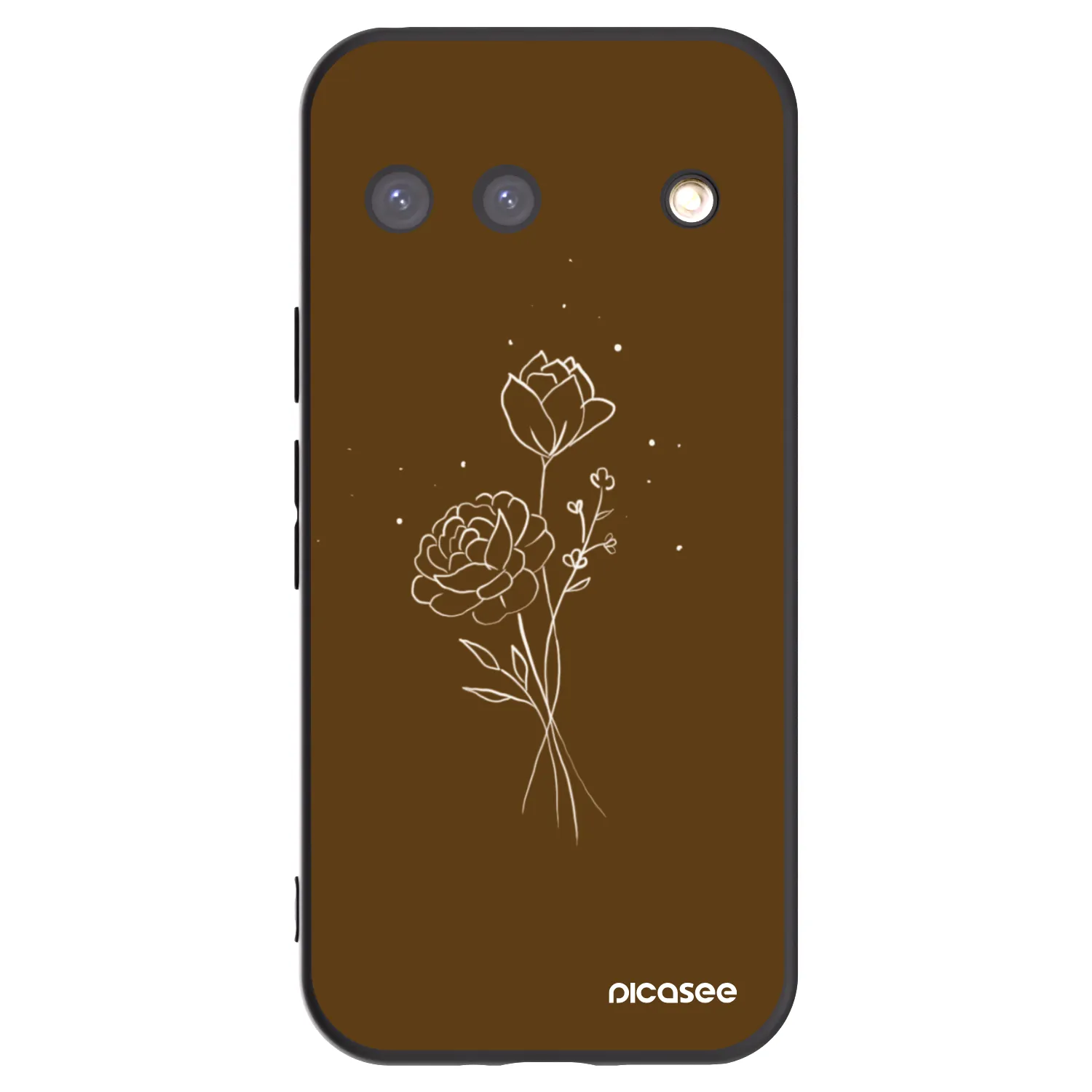 Picasee husă neagră din silicon pentru Google Pixel 9 - Brown flowers