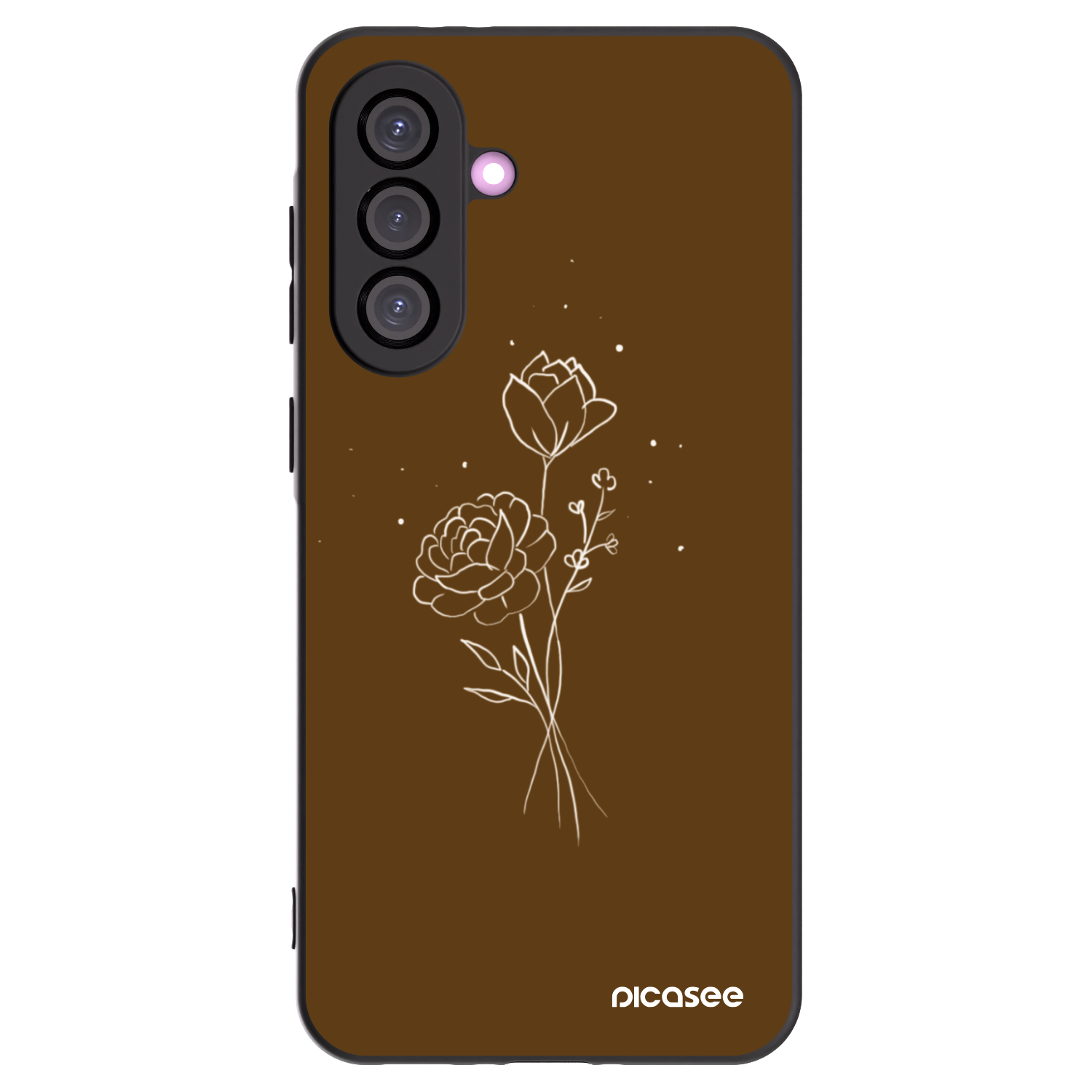 Picasee husă neagră din silicon pentru Samsung Galaxy A36 5G - Brown flowers