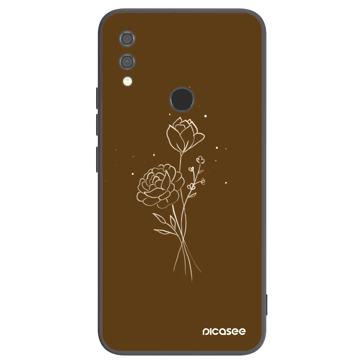 Picasee husă neagră din silicon pentru Xiaomi Redmi Note 7 - Brown flowers