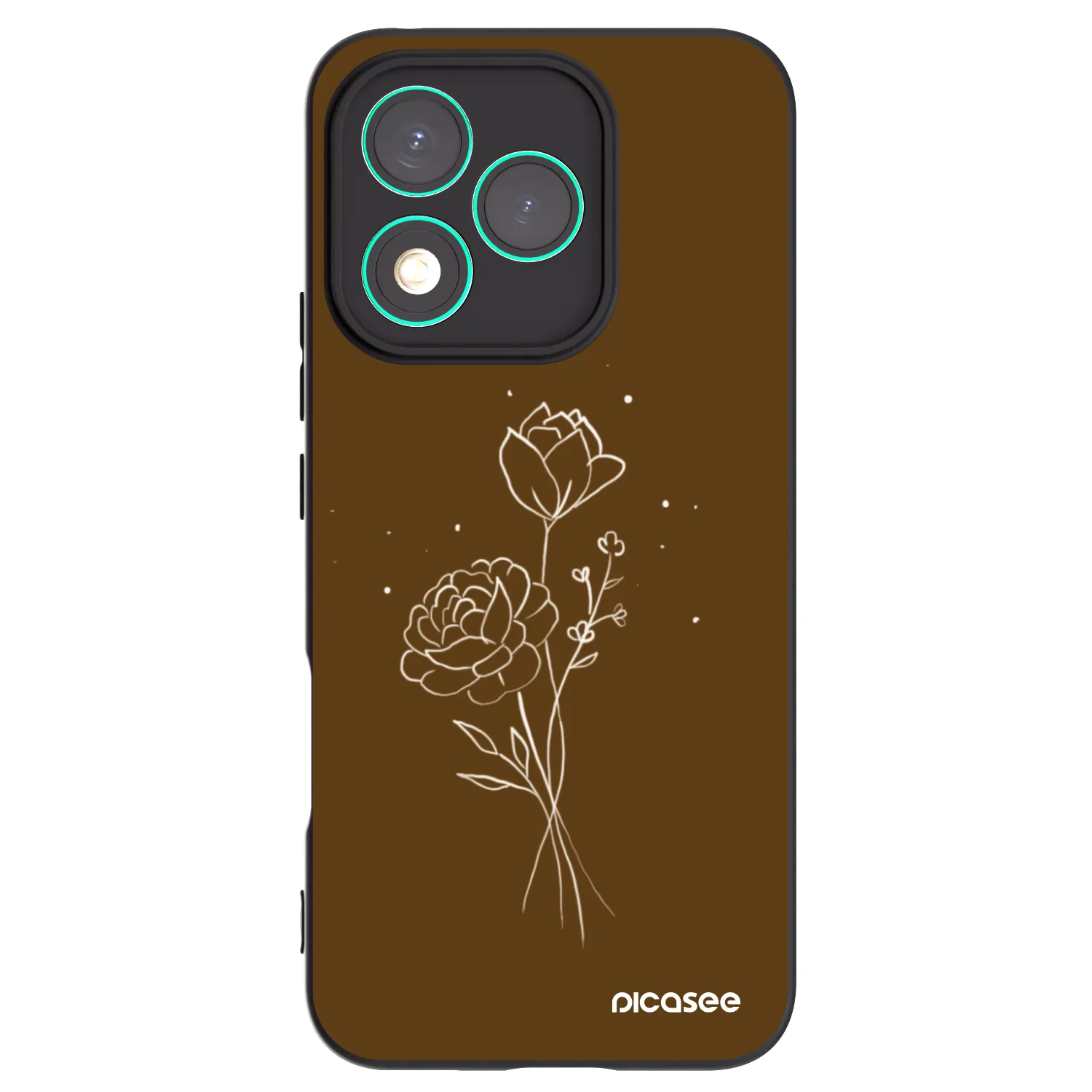 Picasee husă neagră din silicon pentru Honor 400 Lite 5G - Brown flowers