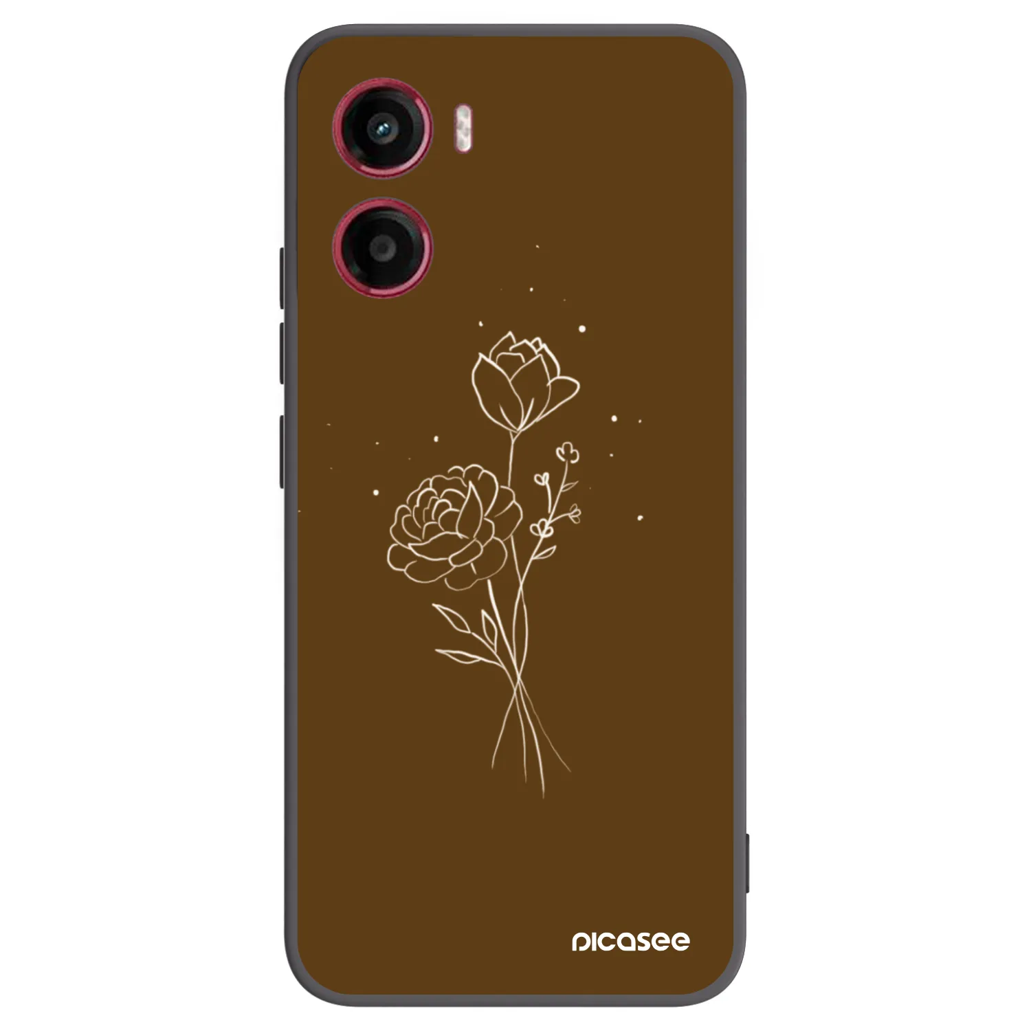 Picasee husă neagră din silicon pentru Motorola Moto G05 - Brown flowers