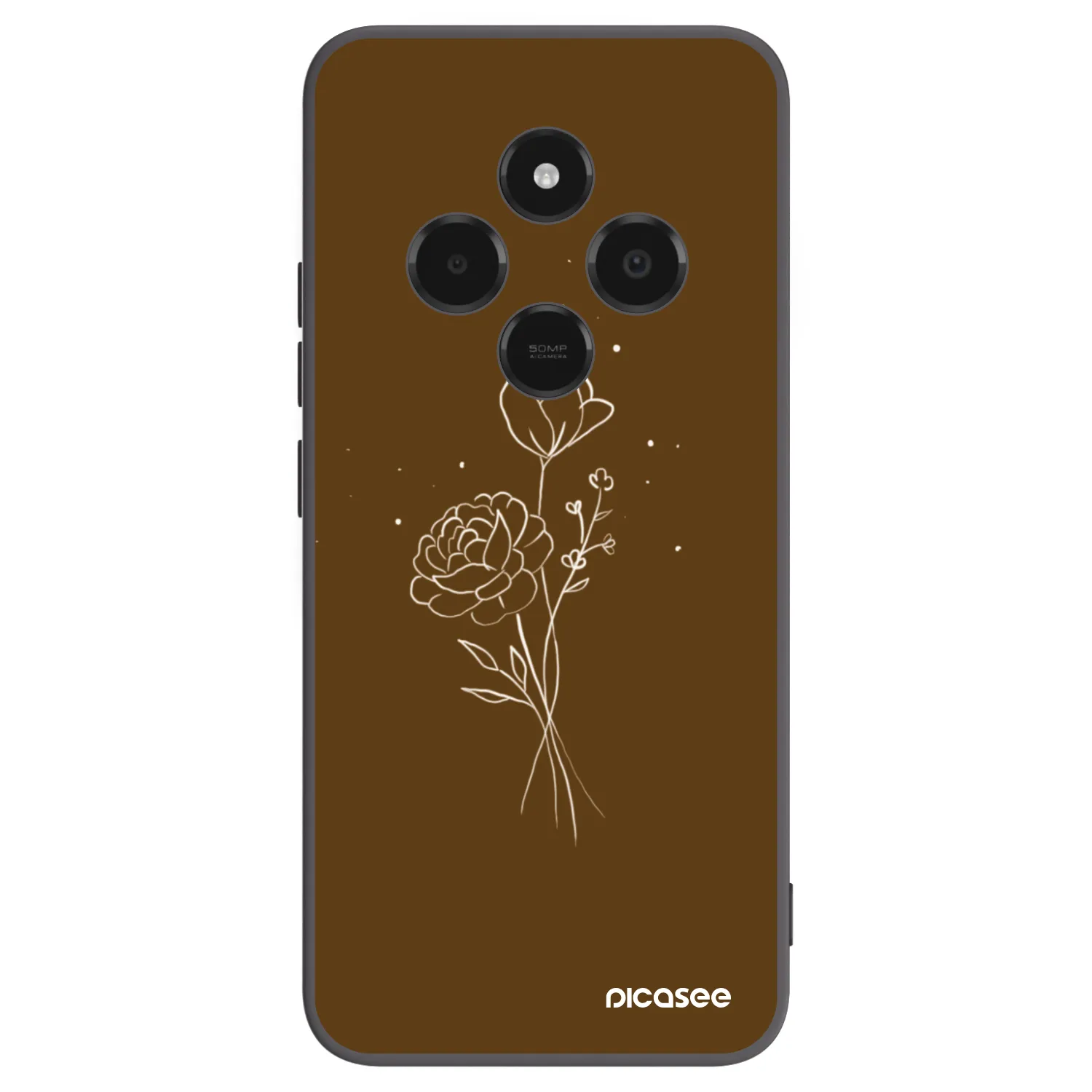 Picasee husă neagră din silicon pentru Xiaomi Poco C75 - Brown flowers