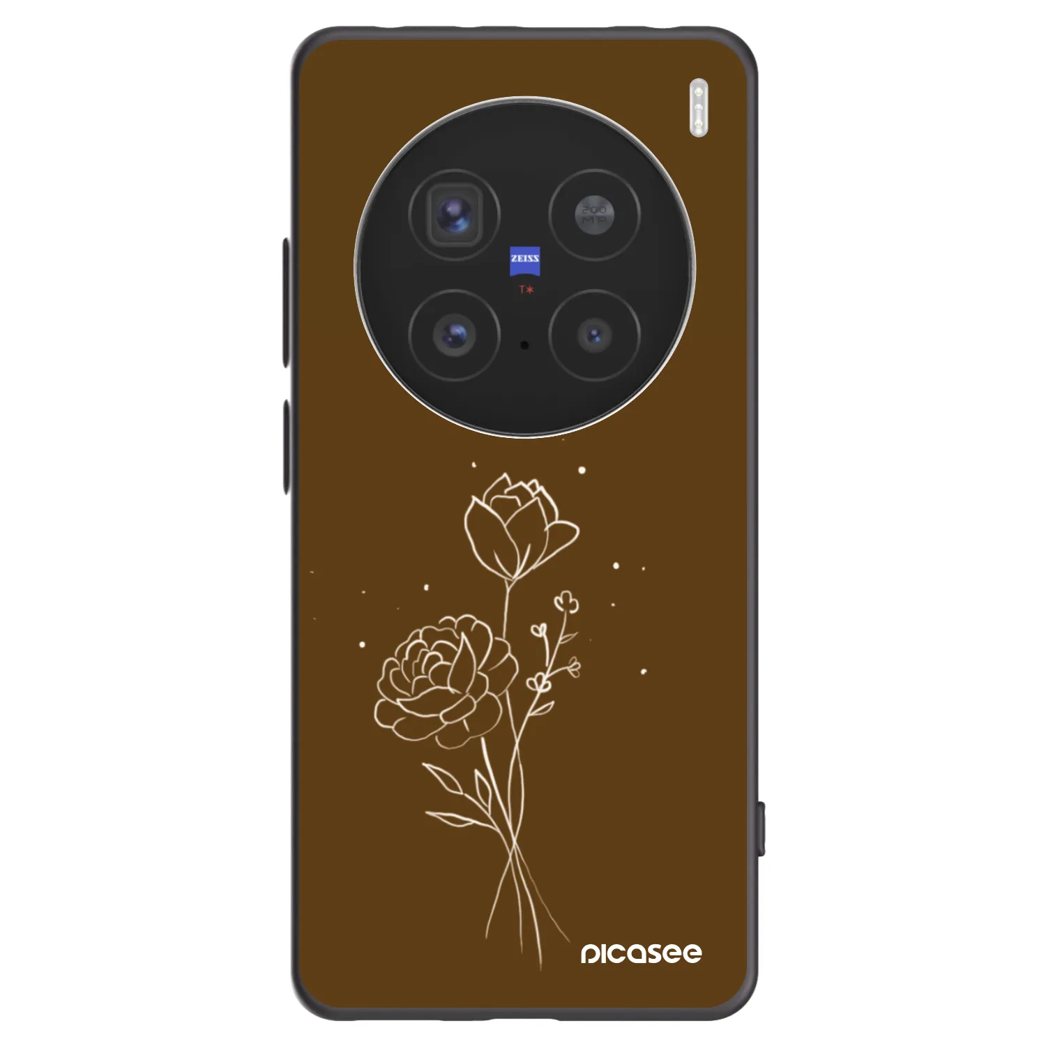 Picasee husă neagră din silicon pentru Vivo X200 Pro - Brown flowers