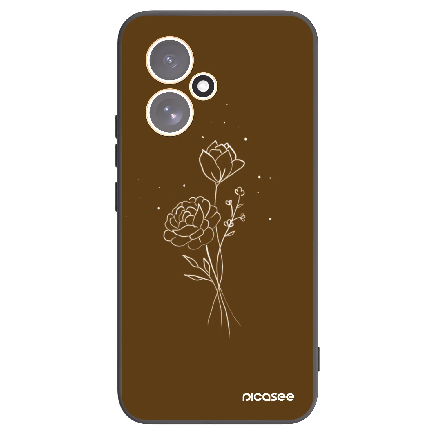 Picasee husă neagră din silicon pentru Honor 400 5G - Brown flowers