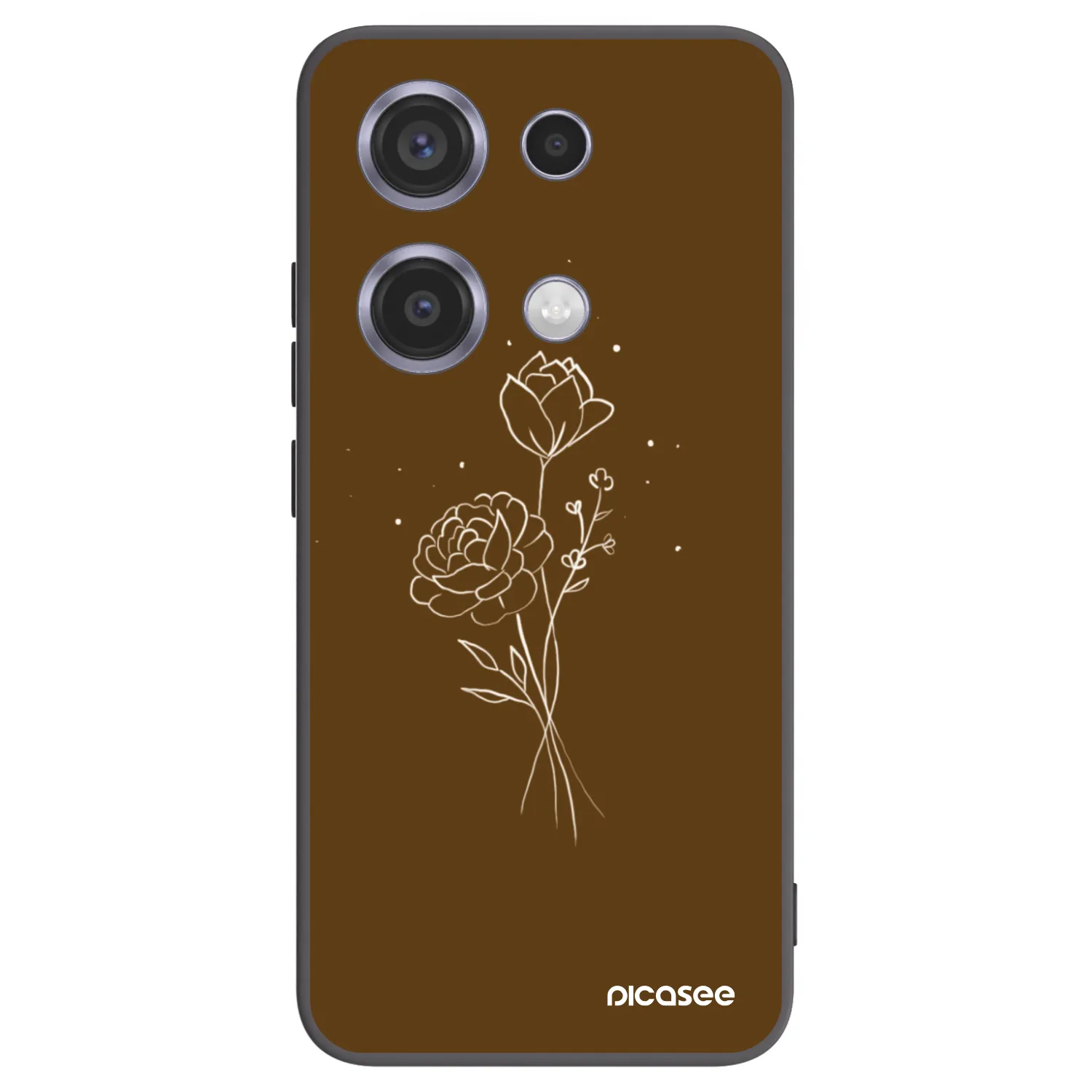 Picasee husă neagră din silicon pentru Xiaomi Redmi Note 14S - Brown flowers