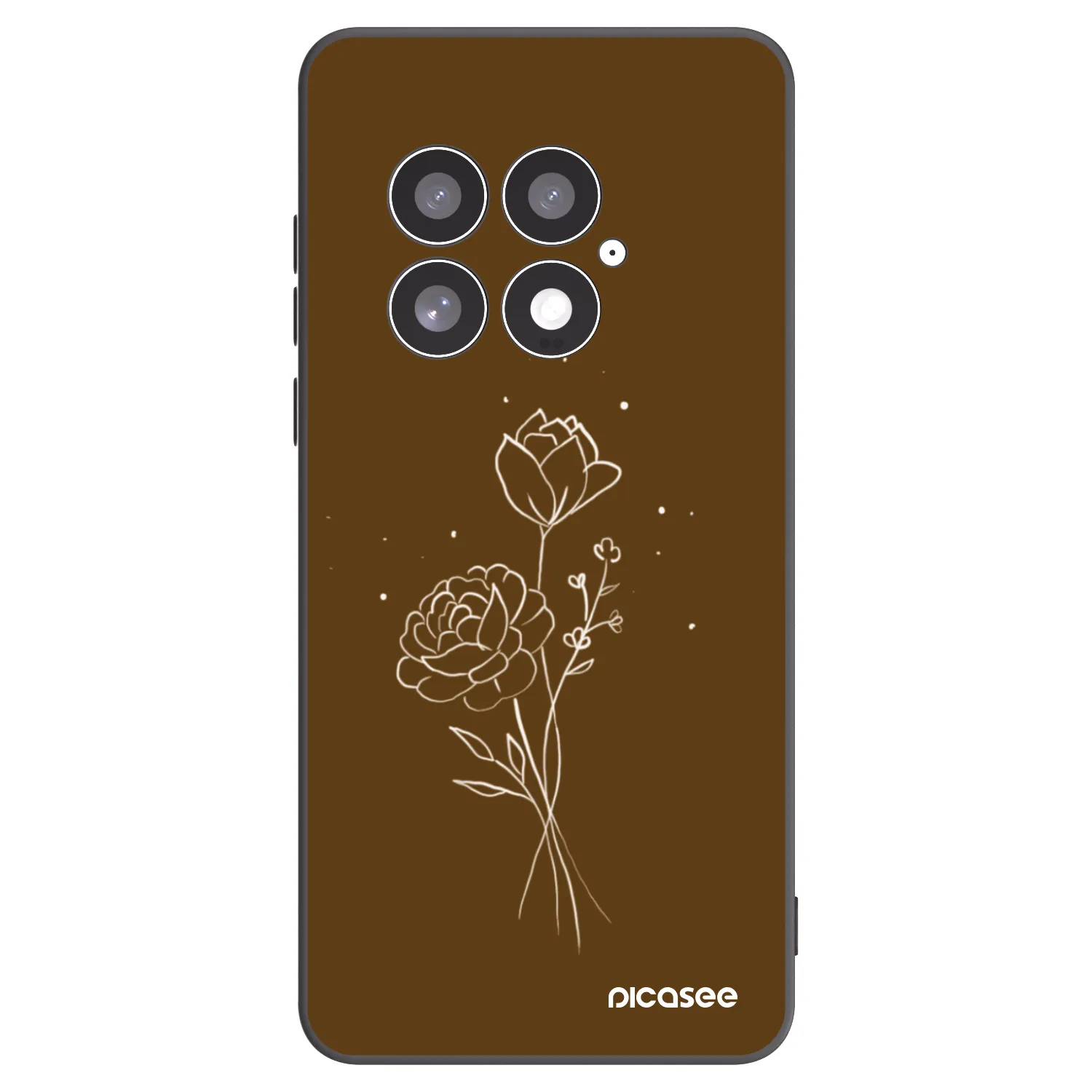 Picasee husă neagră din silicon pentru OnePlus 13 5G - Brown flowers