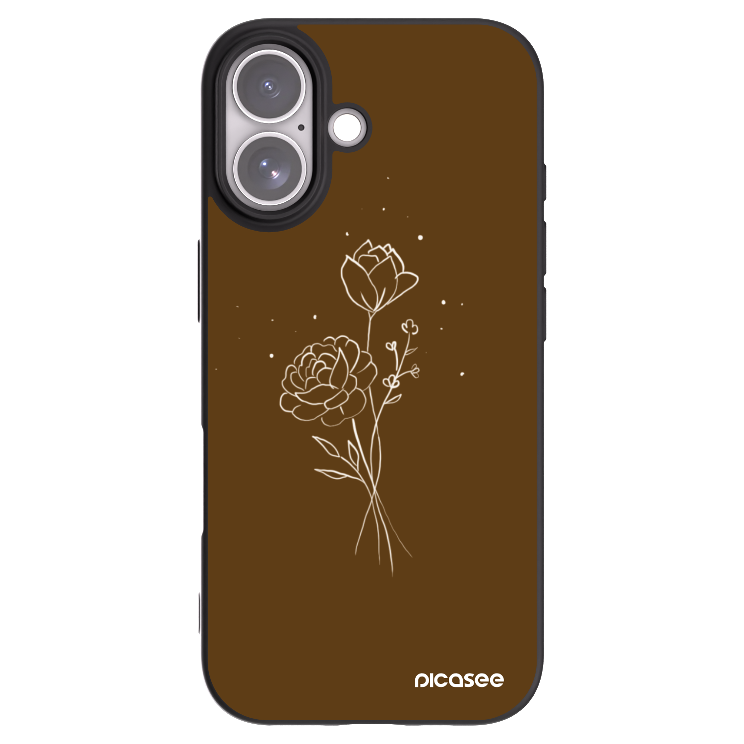 Picasee husă neagră din silicon pentru Apple iPhone 17 - Brown flowers