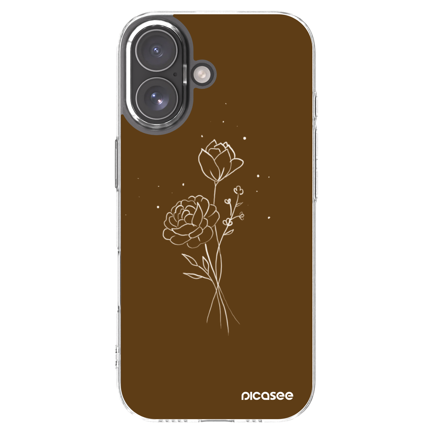Picasee husă transparentă din silicon pentru Apple iPhone 17 - Brown flowers